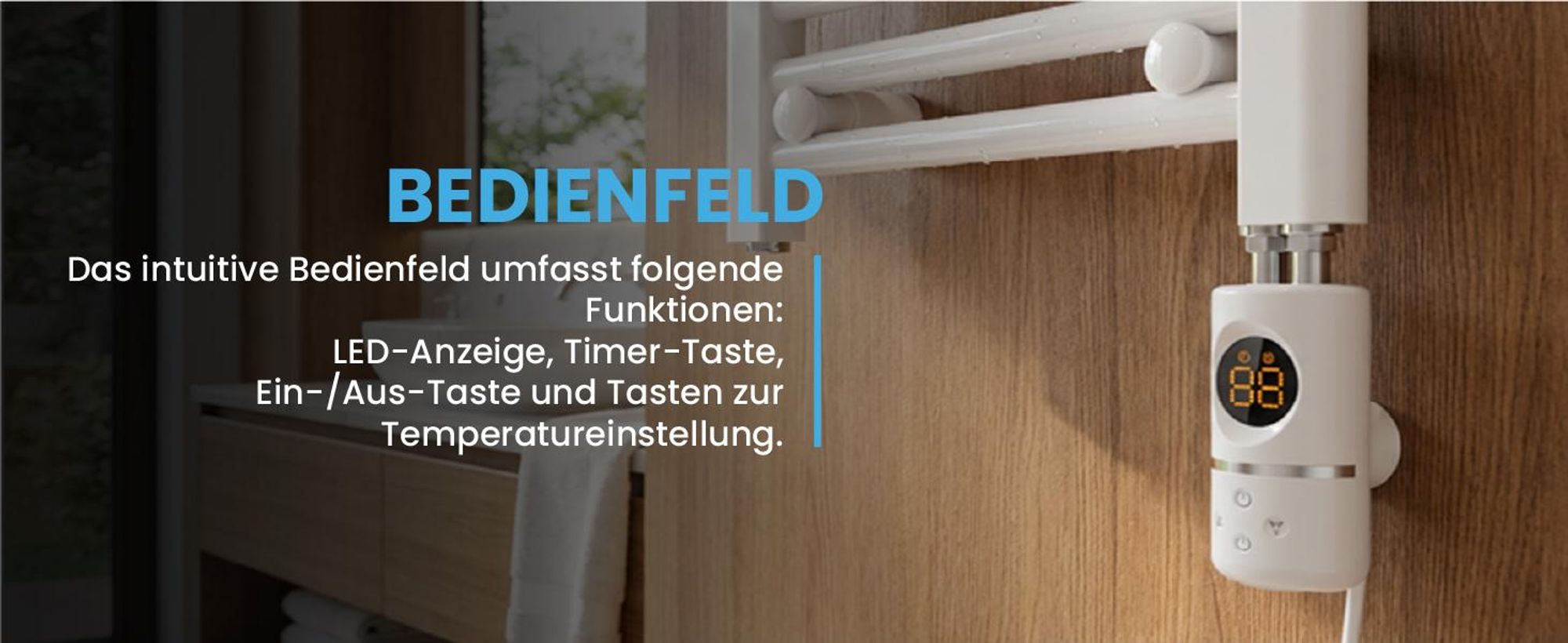 Elektrischer Badezimmer Badheizkörper mit Thermostat