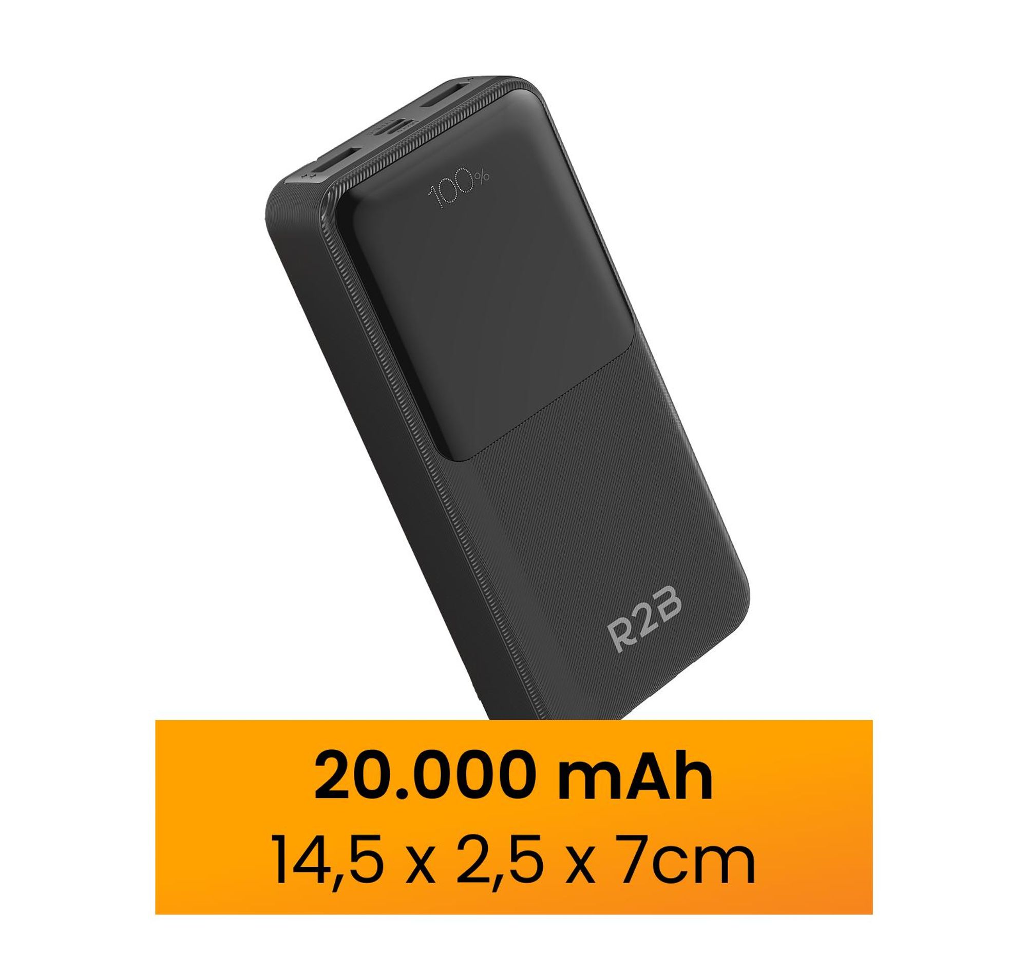 R2B Powerbank 10.000 mAh met Kabels - 22,5W Snelladen - USB-C