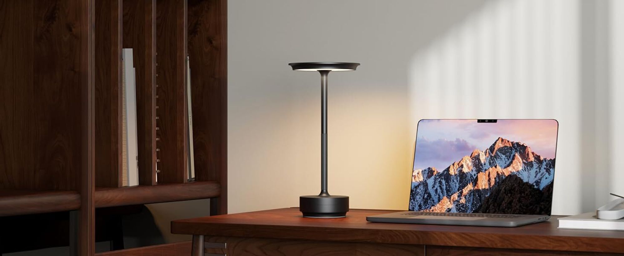 Kabellose Dimmbare LED Akku Tischleuchte Touch Tischlampe Lampe Wohnzimmer Nachttischlampen Dreifarbiges Licht Schwarz