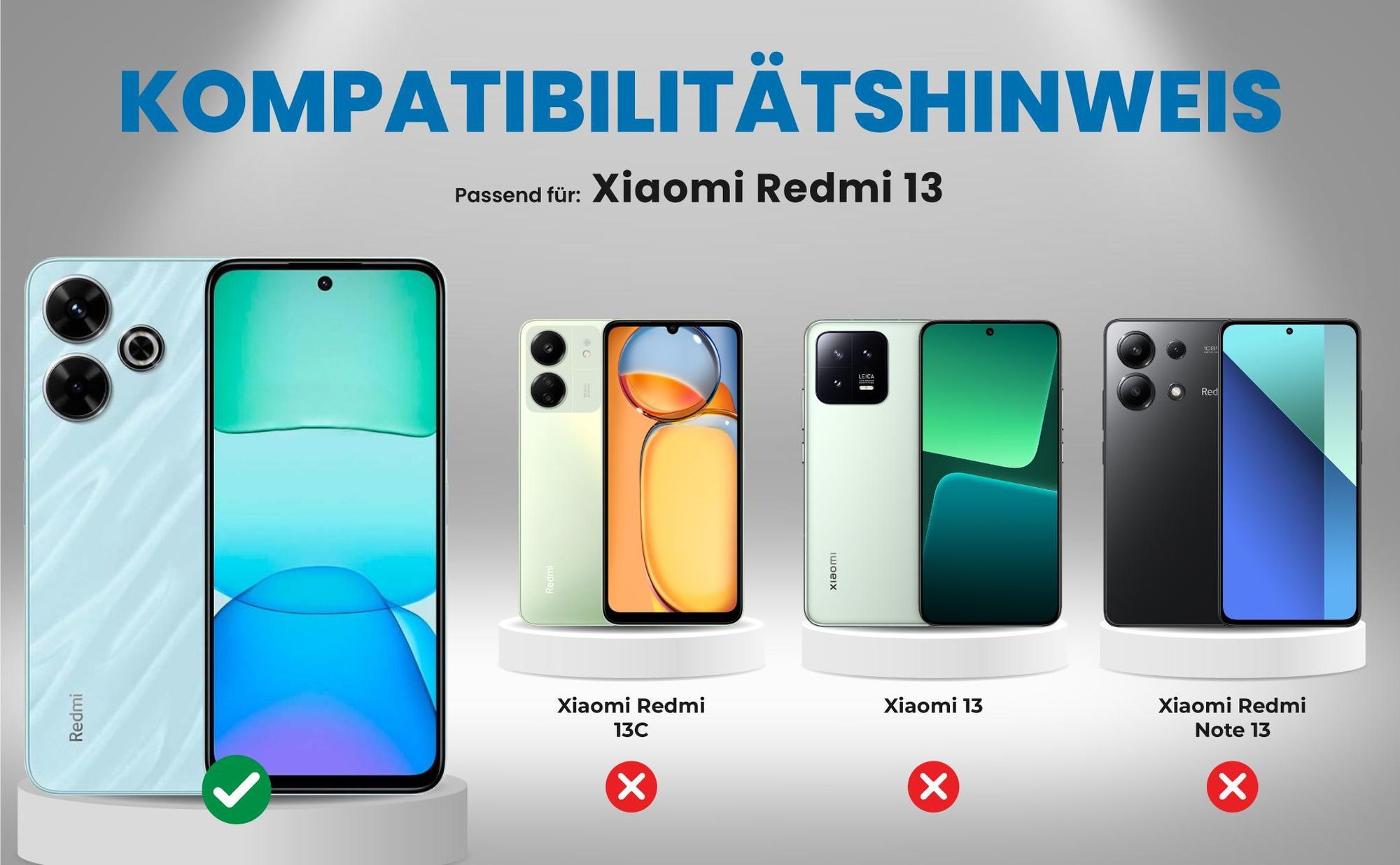 Kompatibilitätshinweise Hülle für Xiaomi Redmi 13