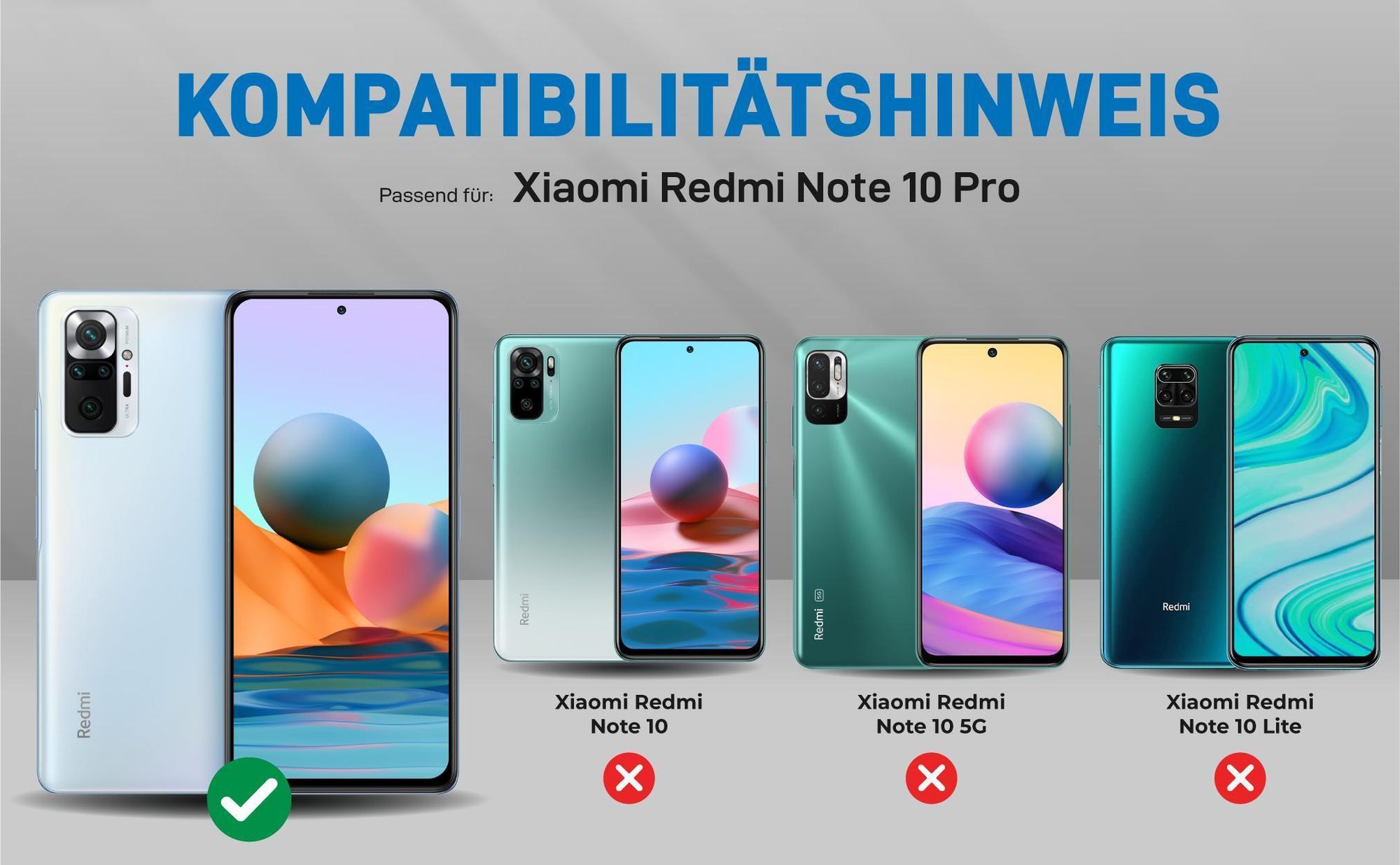 Kompatibilitätshinweise Hülle für Xiaomi Redmi Note 10 Pro
