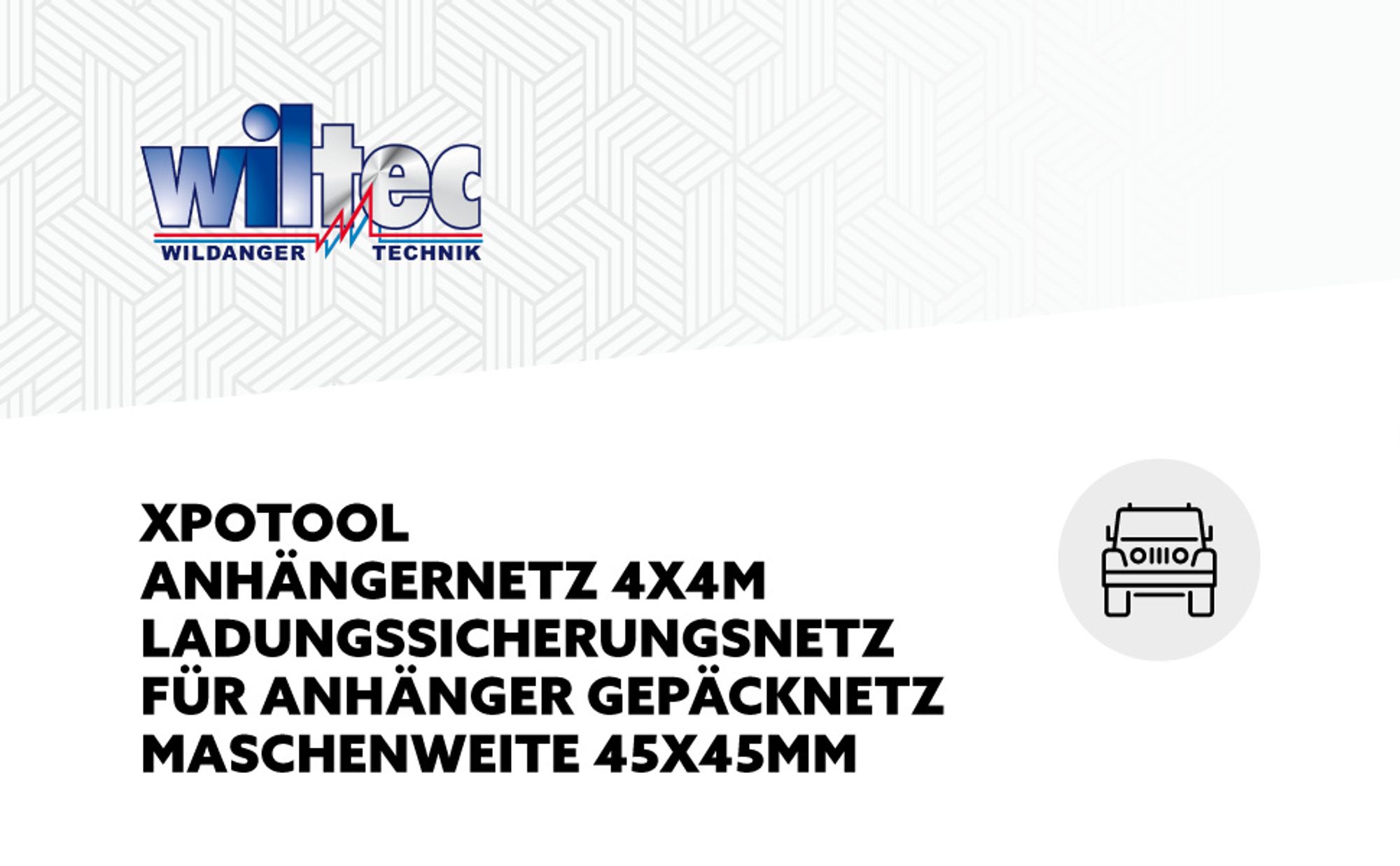 Wiltec Ladungssicherungsnetz 4x4m Grün Masche 4,5x4,5 cm Stärke 3 mm Polypropylen Transportnetz für Anhänger mit Randkördel Witterungsbeständig Ladung Sicherheit