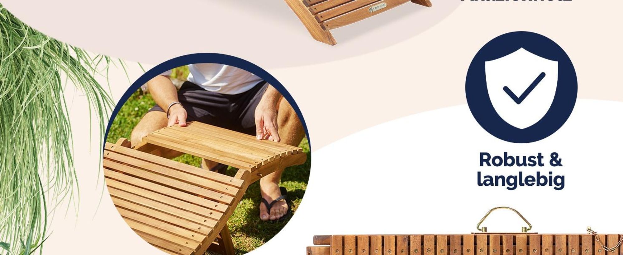 CASARIA® Sonnenliege Klappbar mit Kofferfunktion FSC®-Zertifiziert