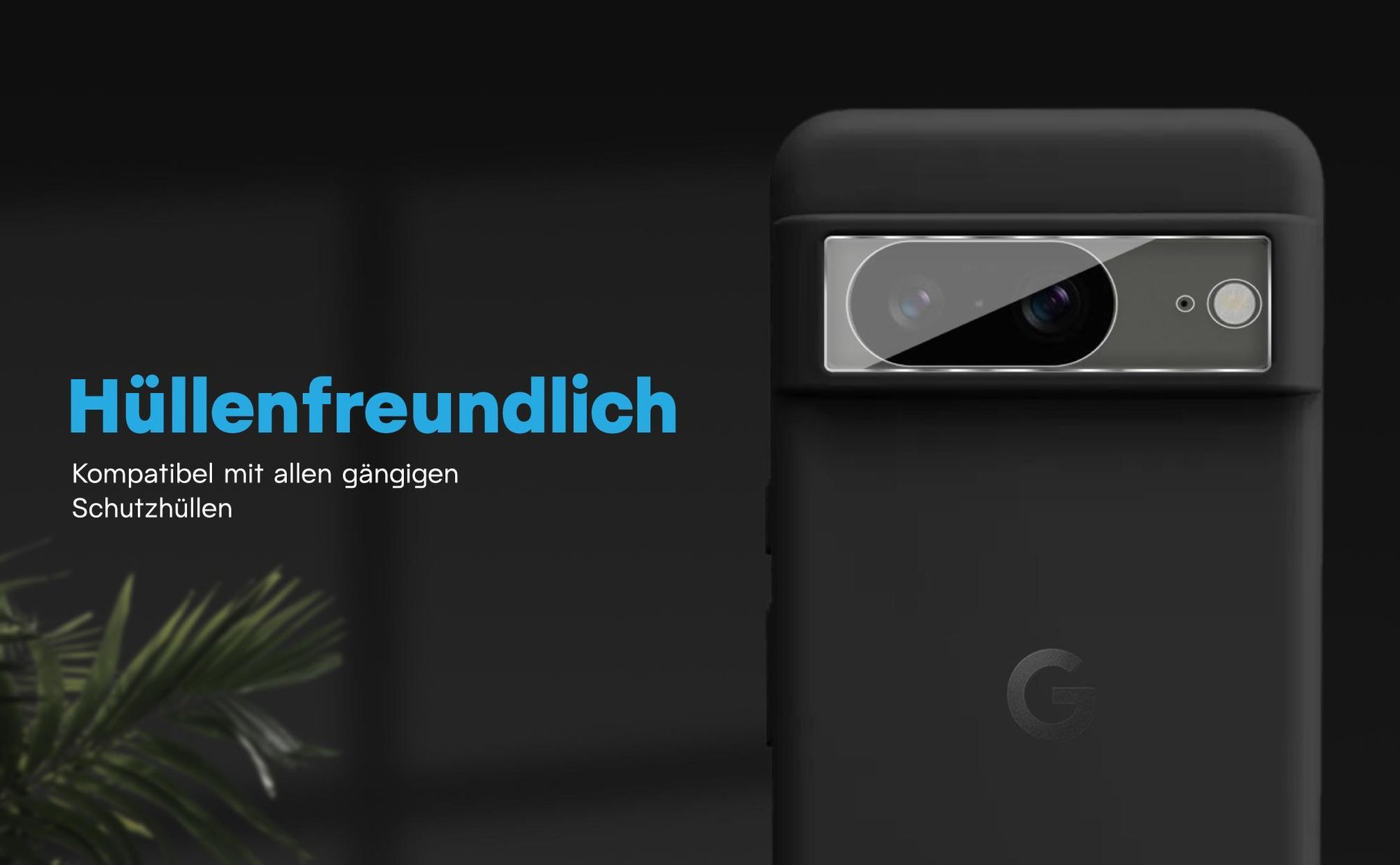 Kamera Schutzglas für Google Pixel 8 kompatibel mit allen gängigen Hüllen
