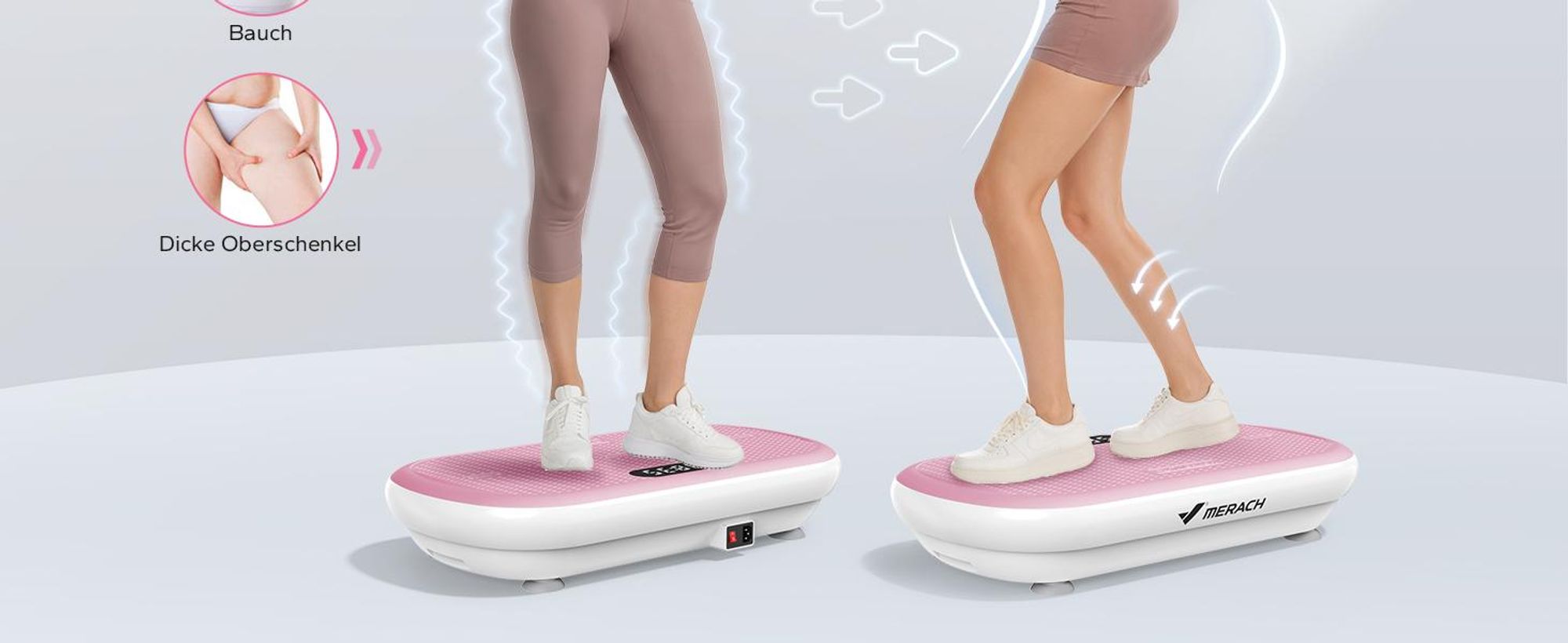 Vibrationsplatte Trainingsgerät mit Bluetooth, 10 Intensitätsstufen, für Ganzkörpertraining, Fettverbrennung, Muskelaufbau, bis 200 kg