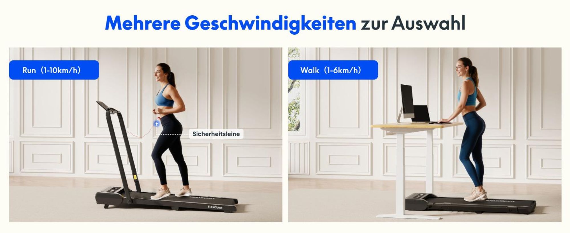 FLEXISPOT Laufband, 3 in 1 Walking Pad, 1-10 km/h, bis 140 KG belastbar, mit LED-Display, Fernbedienung, Schmiermitteln für Zuhause & Büro