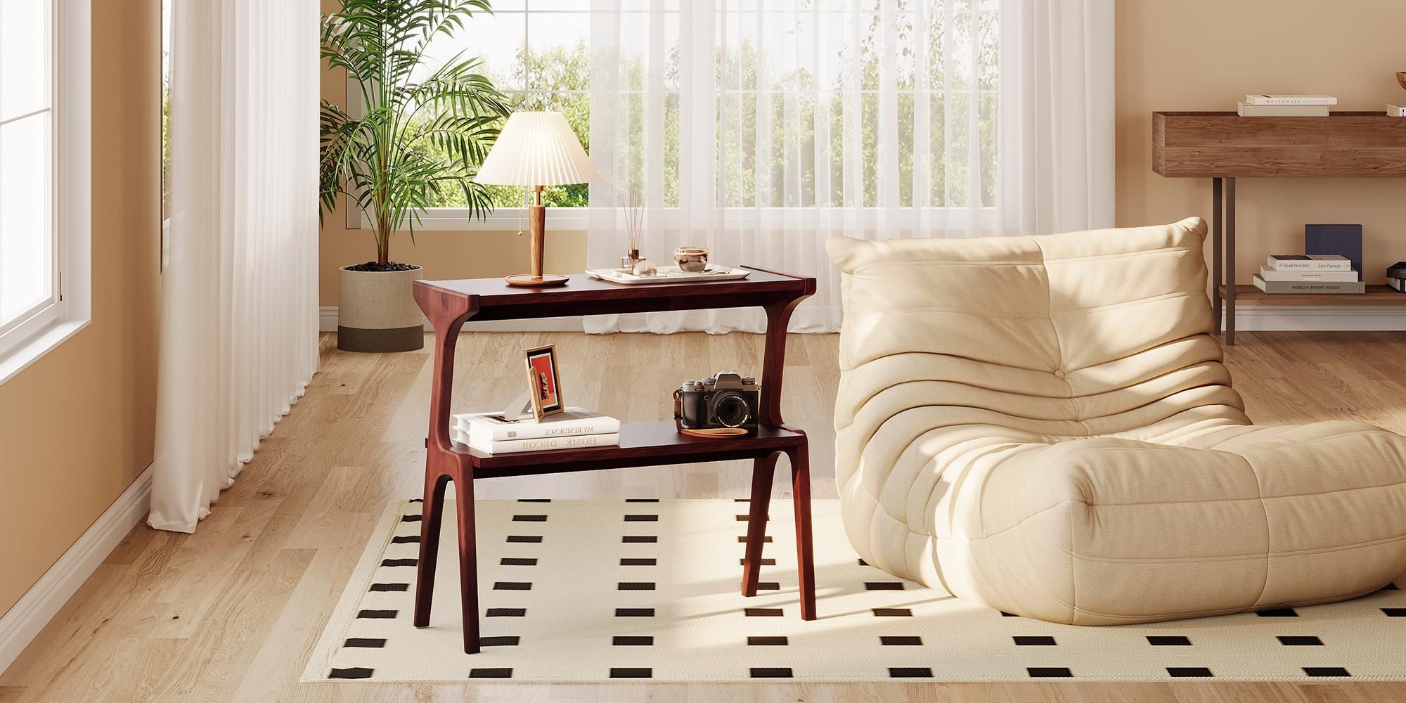 Tribesigns Beistelltisch aus Holz, rustikaler Couchtisch, schmaler Nachttisch im Landhausstil für Schlafzimmer, Wohnzimmer und kleine Räume
