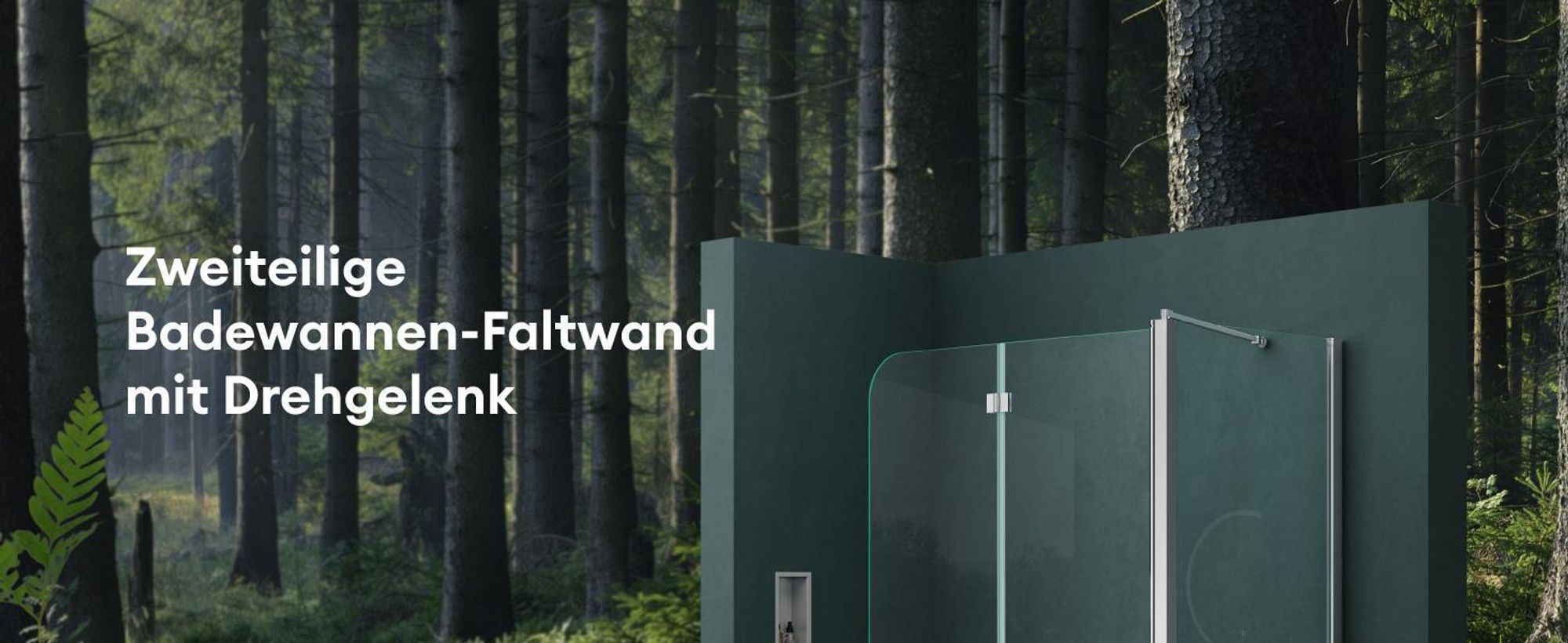 Mai & Mai Duschwand für Badewanne Badewannenfaltwand 6mm Sicherheitsglas mit NANO-Versiegelung Badewannen-Aufsatz Wandanschlag links BTH: 70x120x140cm