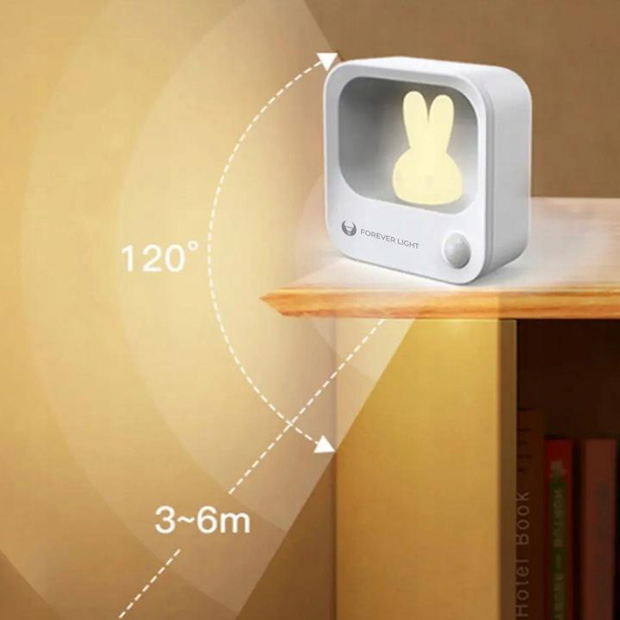 LED-Nachtlicht mit Hase FLC-10 PIR weiß 500mAh Forever Light