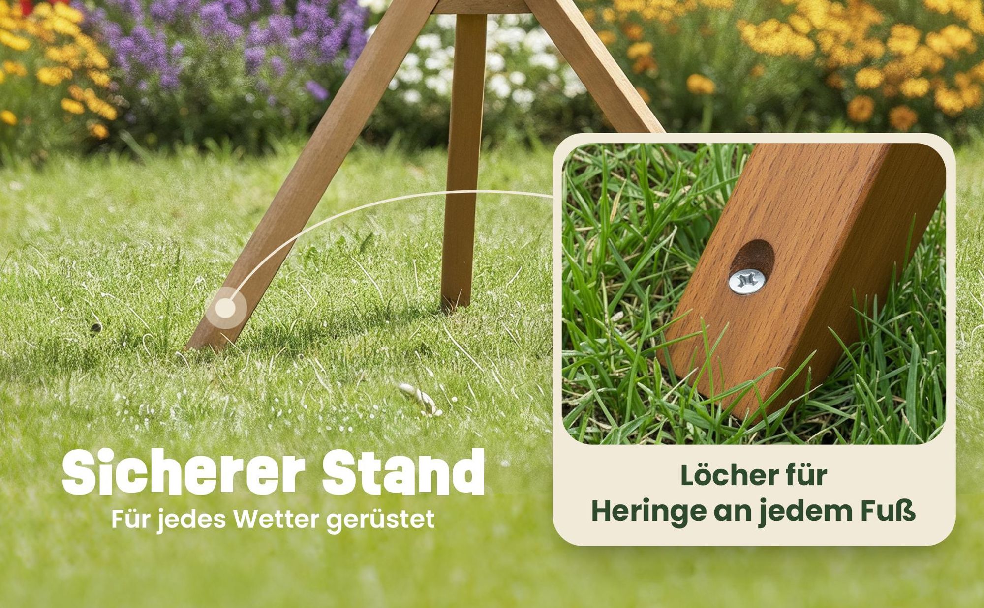 Vogelhaus mit Ständer zooprinz Bird Heaven | 120 cm Höhe | Massivholz Kiefer | Futtersilo & Bitumendach | Wetterfest