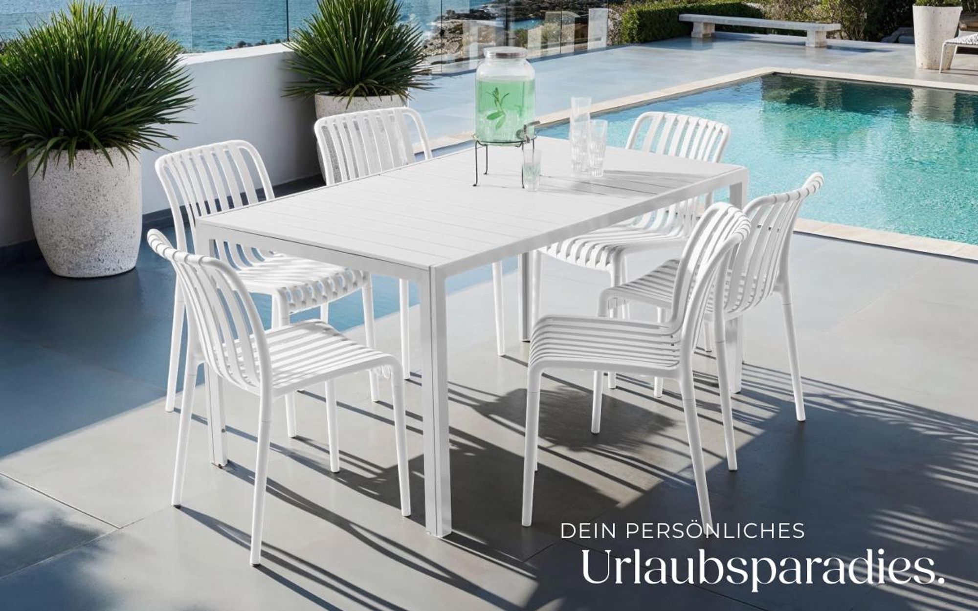 tectake® Gartenstühle Alcudia, wetterfest, stapelbar