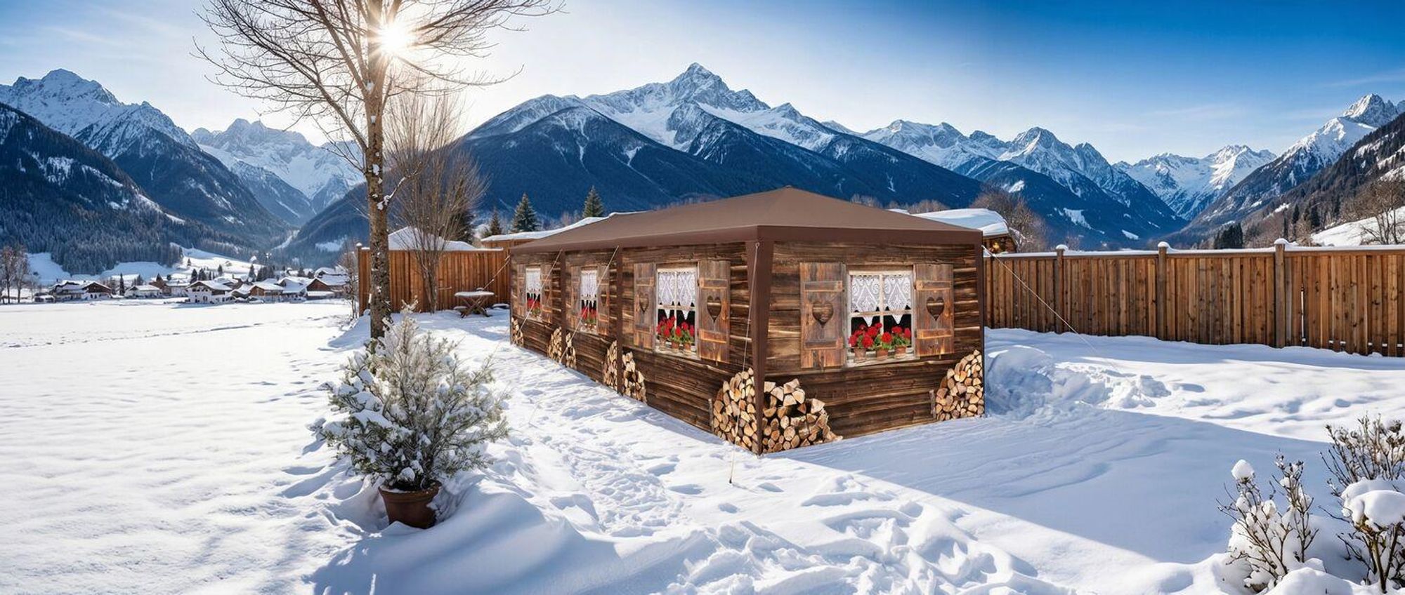 tectake® Pavillon Almchalet in 2 Größen, im Steckystem