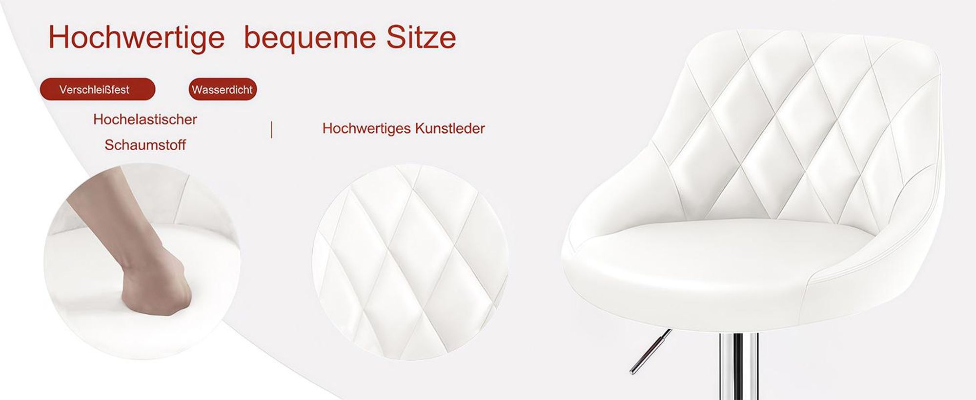 2er Set Barhocker Höhenverstellbar Drehbar Barstuhl Bistrohocker Tresenhocker Fußstütze