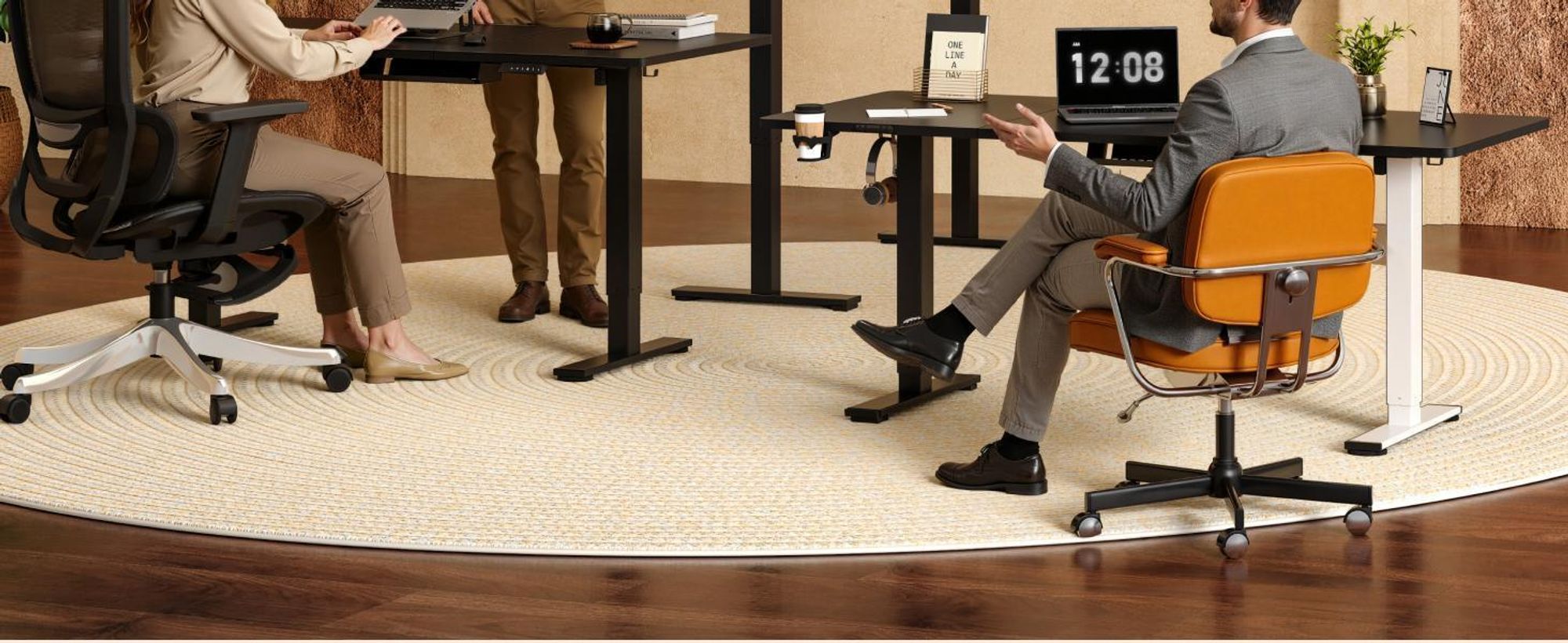 SANODESK QS1 Höhenverstellbarer Schreibtisch 200x80cm elektrisch 4 Memory-Funktion Antikollisionsschutz 70 kg Tragkraft Haken Kabelmanagement(Schwarz)
