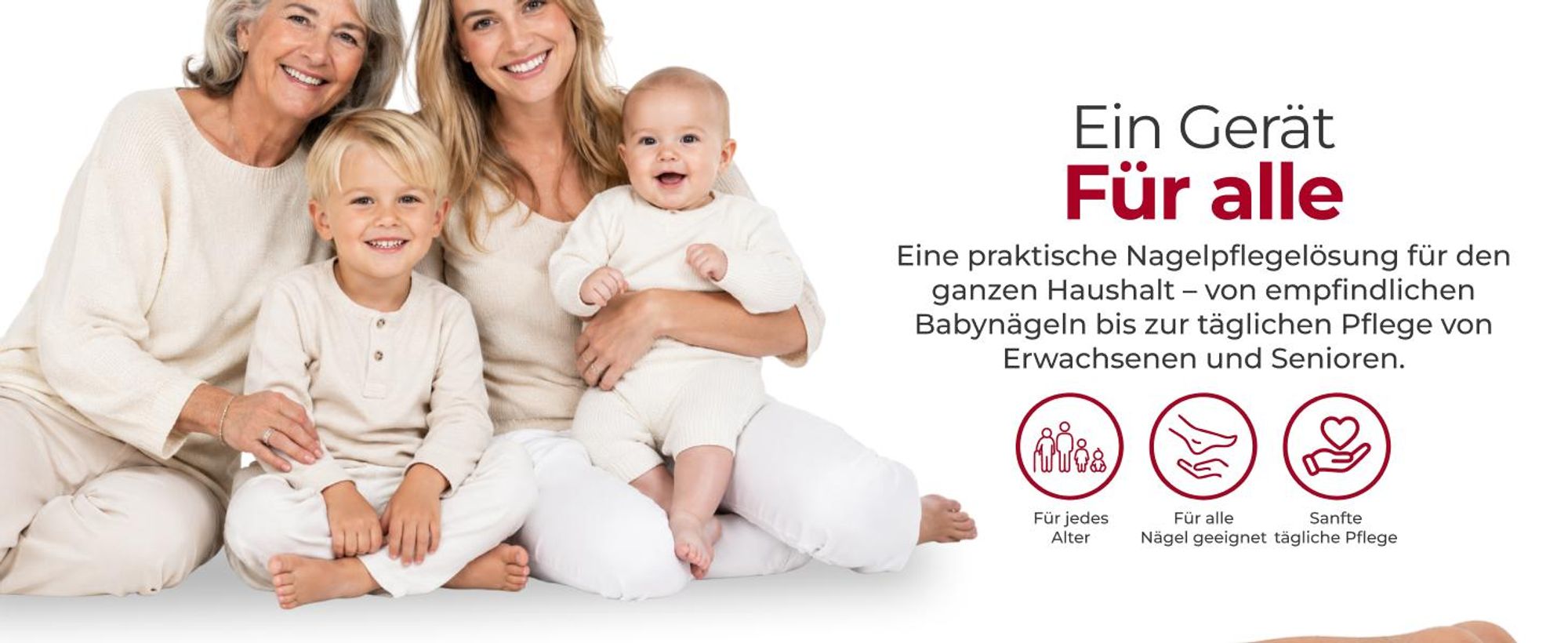 Professioneller elektrischer Nagelknipser Automatischer Maniküre & Pediküre Trimmer für Erwachsene & Babys, für Finger und Zehennägel Weiß