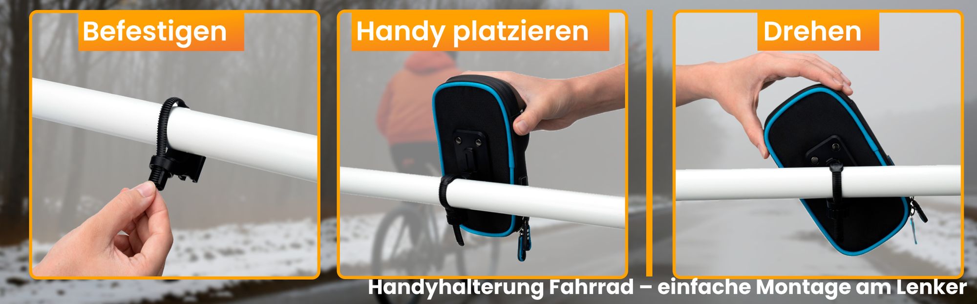 R2B Handyhalterung Fahrrad Wasserdicht - Universal fahrrad Handyhalterung, Handyhalter fahrrad für Mountainbikes, Motorräder und Motorroller