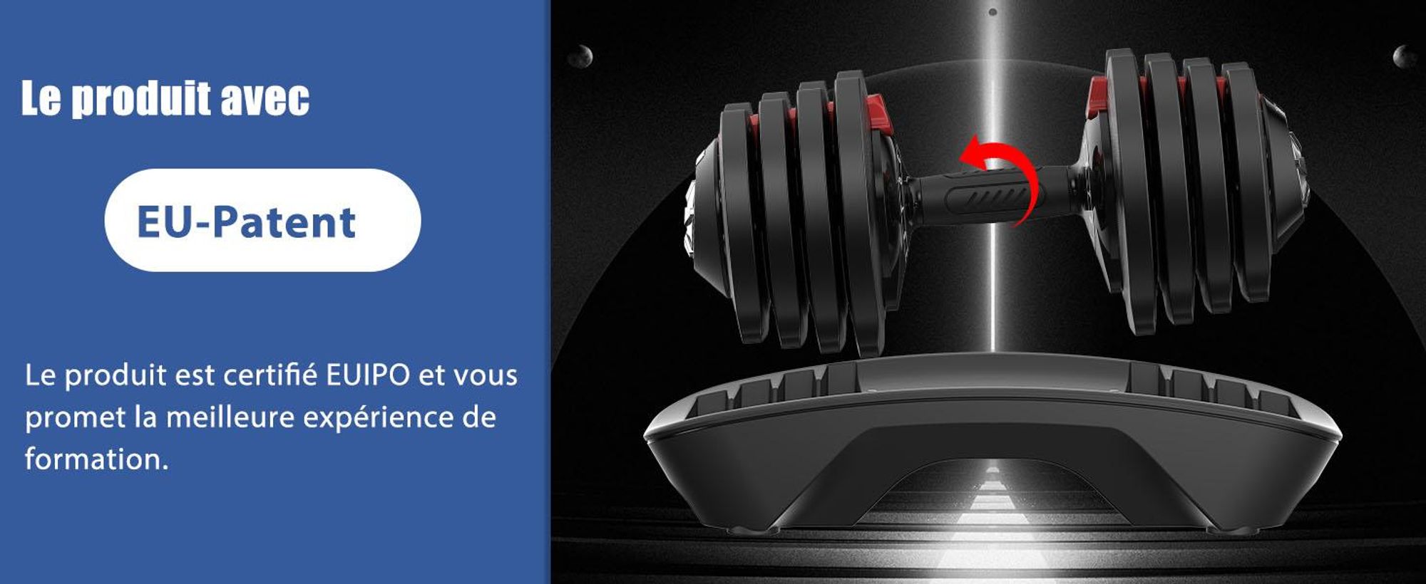 DH FitLife Haltères réglables 18 kg (Lot de 2) - 12 niveaux de poids, Poids variable 12 en 1, Disques inclus, Haltères ajustables courts