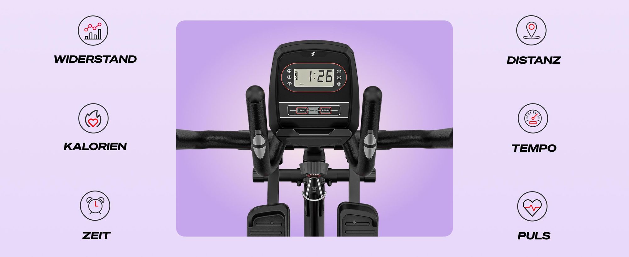 Sportstech Crosstrainer CX608, LCD- Display, App-Steuerung