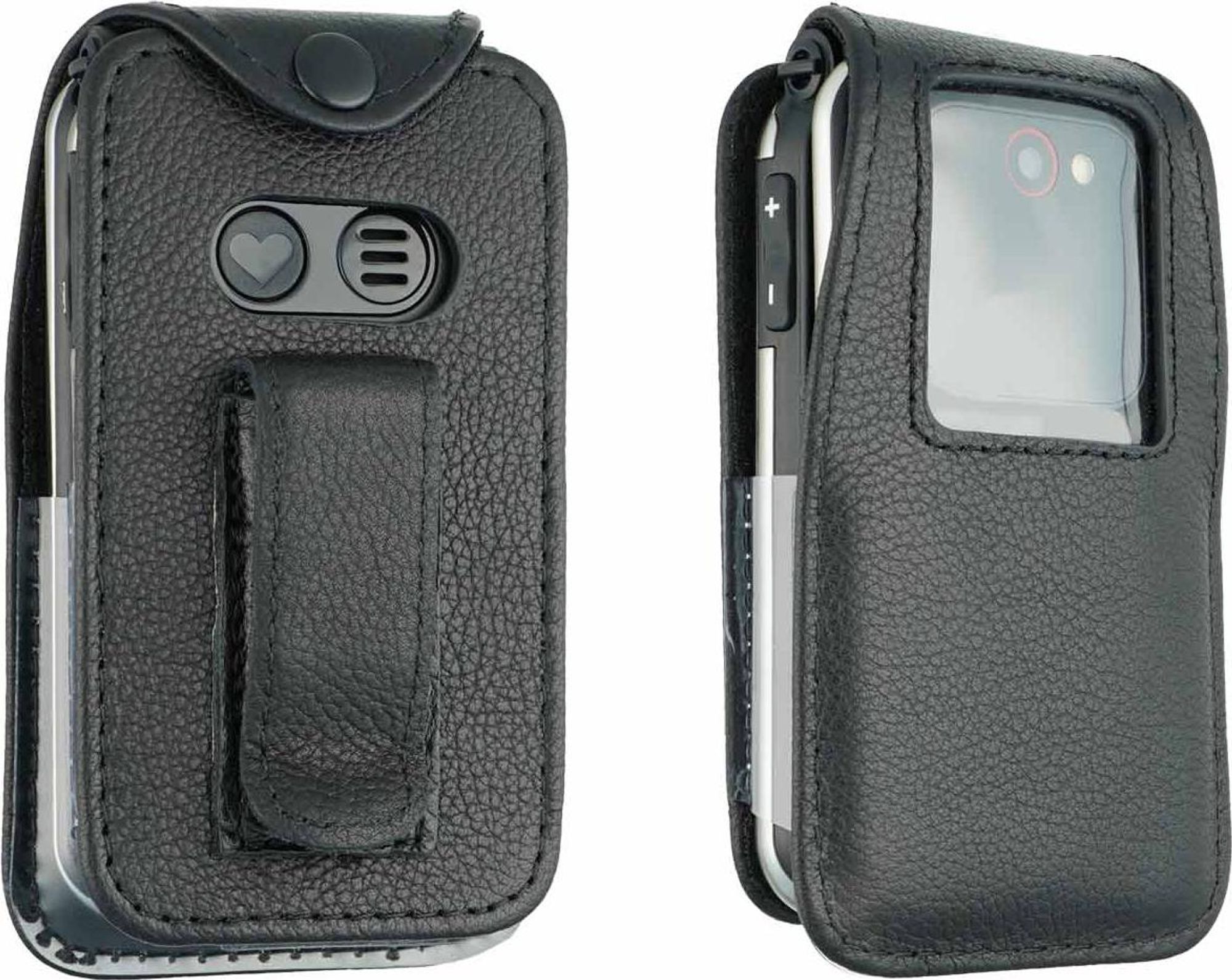 caseroxx Ledertasche mit Gürtelclip kompatibel mit Emporia Joy-LTE aus Echtleder, Tasche mit Gürtelclip und Sichtfenster  Bild 2