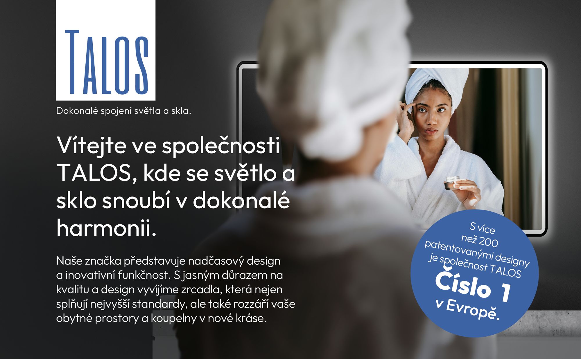 LED koupelnové zrcadlo TALOS black Moon 120x70 cm - koupelnové zrcadlo s osvětlením - vhodné do vlhké vody díky hliníkovému rámu - barva světla neutrální bílá