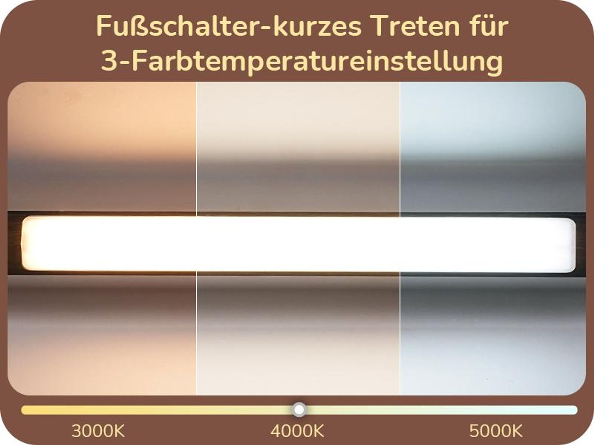 EDISHINE Stehlampe Wohnzimmer mit 4 Holz-Regal, LED Dimmbar Stehlampe mit 360° Drehbarer Lichtmast