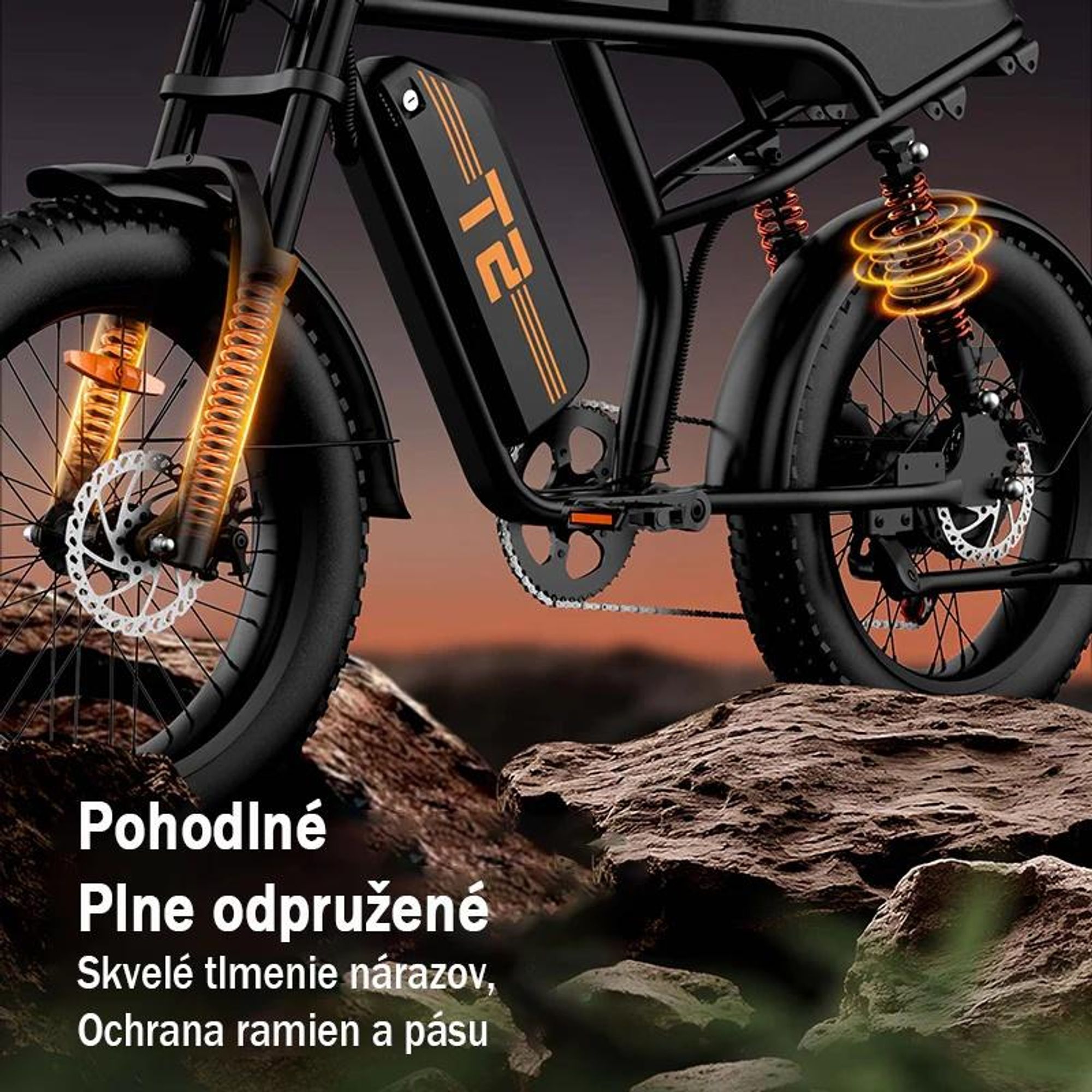 URLIFE T2 Elektrický Bicykel - Motor 250W Batéria 48V 15.6Ah Kotúčové brzdy Asistent pedálov - Čierna