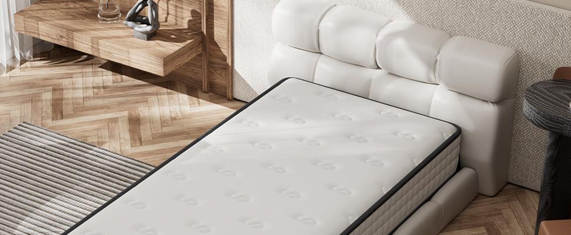 DEWINNER Matratze 100 x 200 cm, Dicke 25 cm, Memory-Schaum-Matratze, beidseitig verwendbar, hohe Dichte, mittlerer Härtegrad, hypoallergen