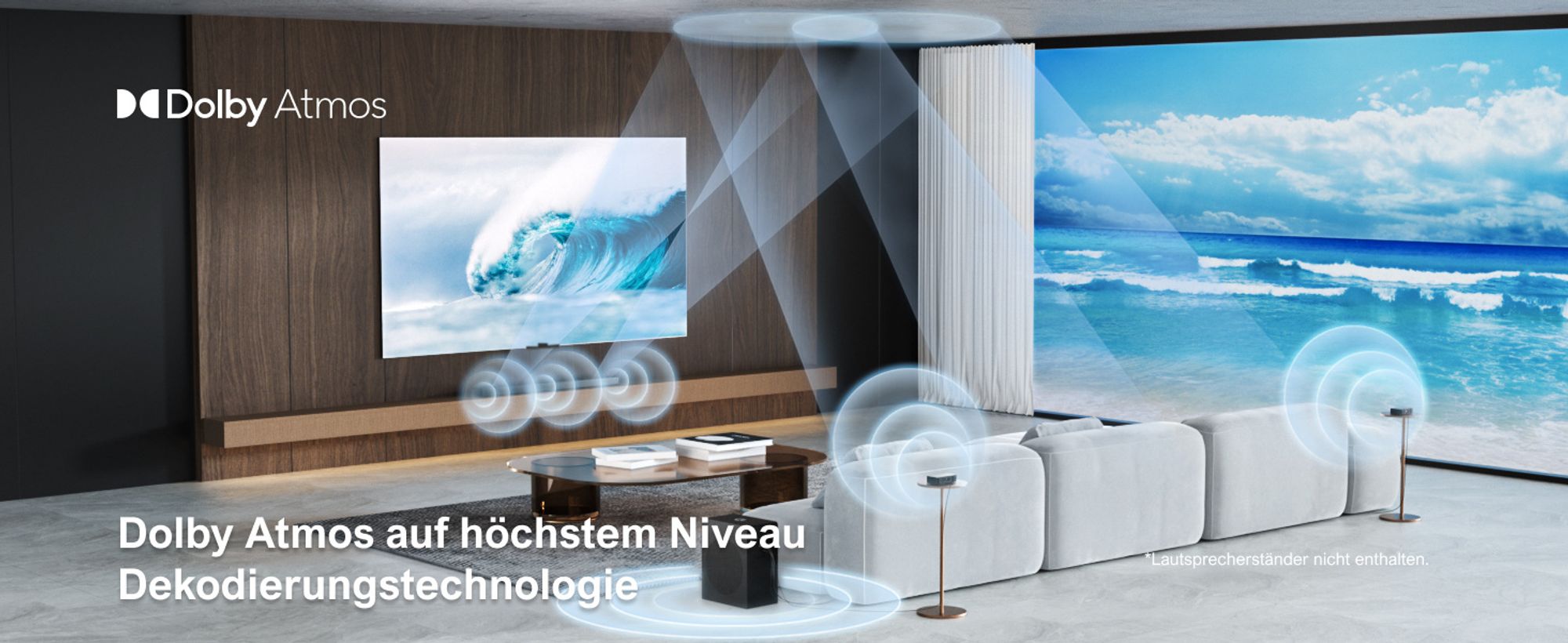 ULTIMEA 5.1.2 Kanal Soundbar für TV Geräte mit Dolby Atmos, Heimkino Surround Soundsystem mit Subwoofer für Kino Sound, HDMI/Opt/Bluetooth