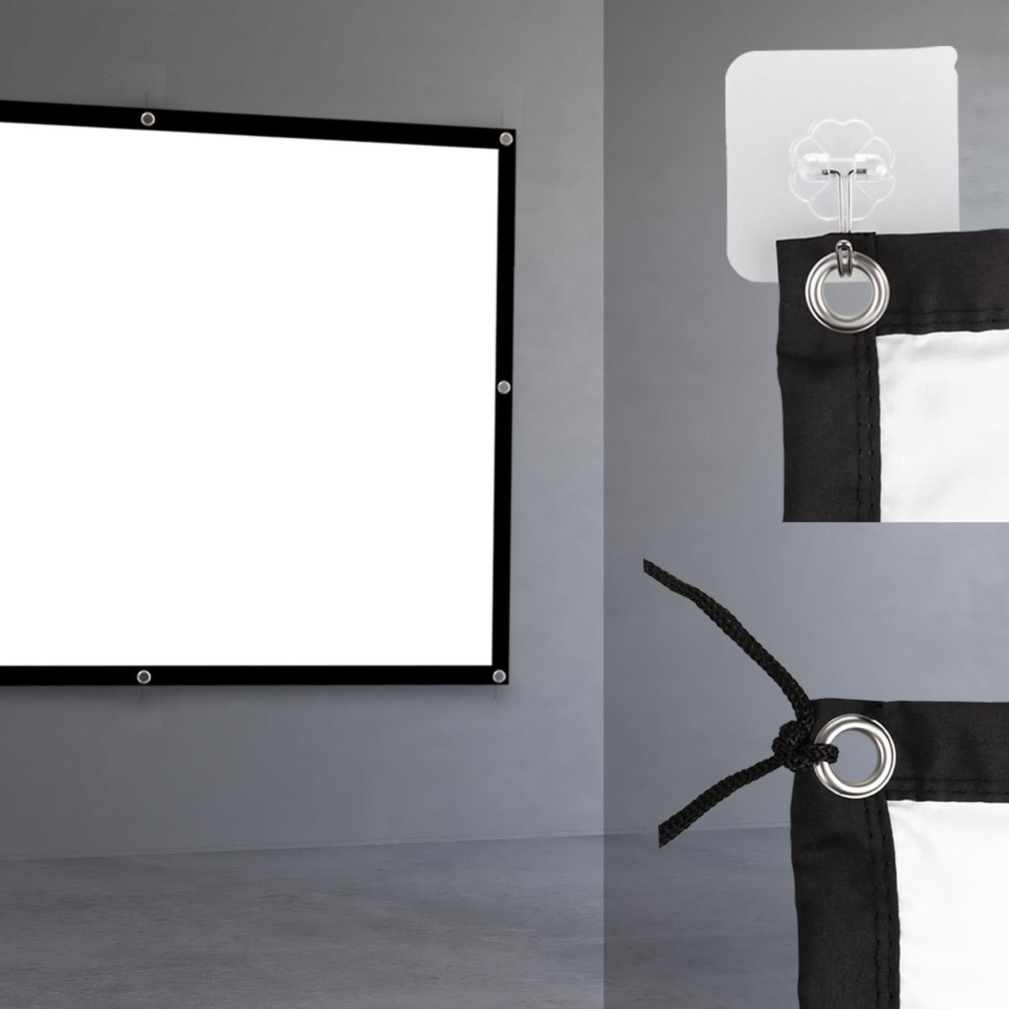 Maclean MC-980 Beamer-Leinwand 186x100cm Projektor Leinwand Bildschirm Projektionswand