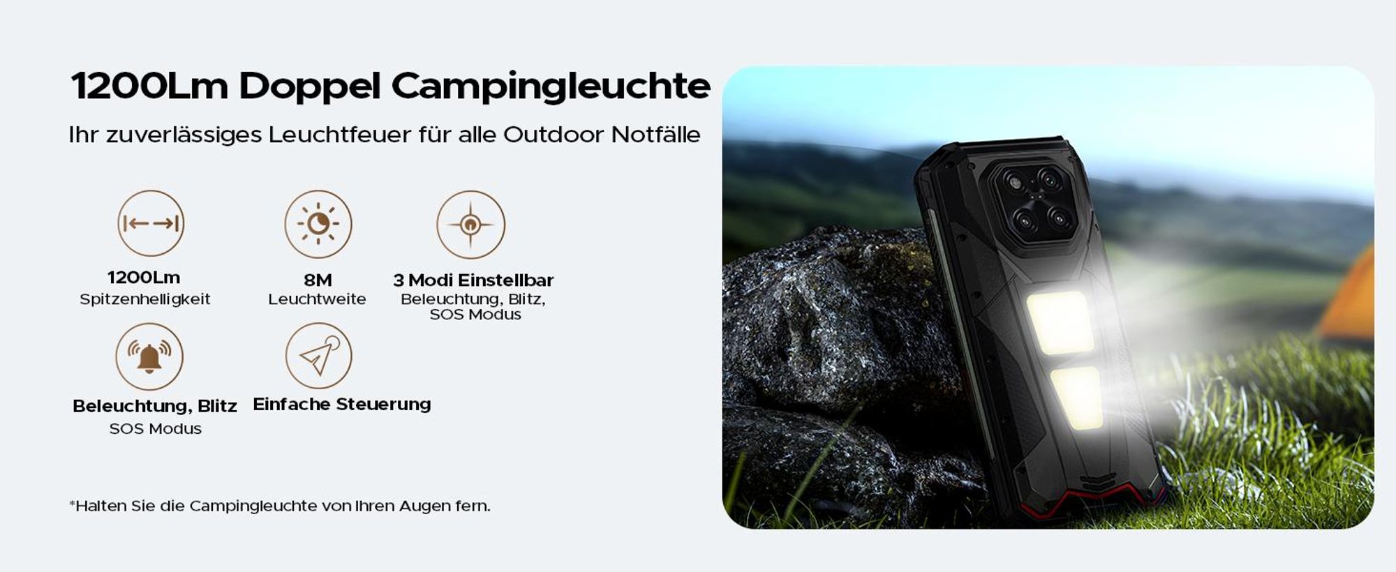 DOOGEE V Max LR Outdoor Smartphone Handy, 5G, IP68/IP69K, 6,78" 120Hz, 20500mAh, 36+512GB, 200MP,NFC, Fingerabdruck, ohne Vertrag