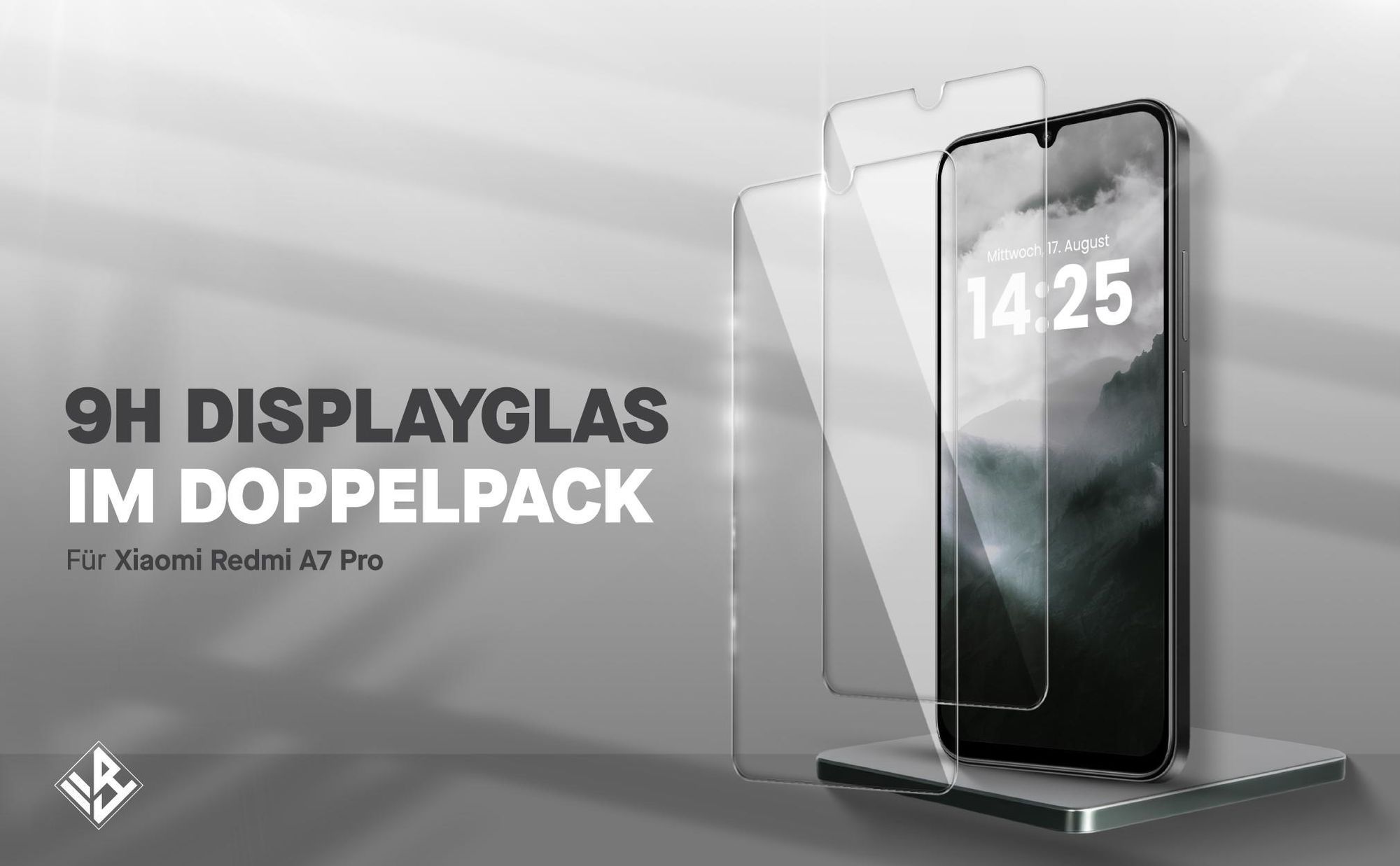 2er Set Displayglas für Xiaomi Redmi A7 Pro in 9H Härte