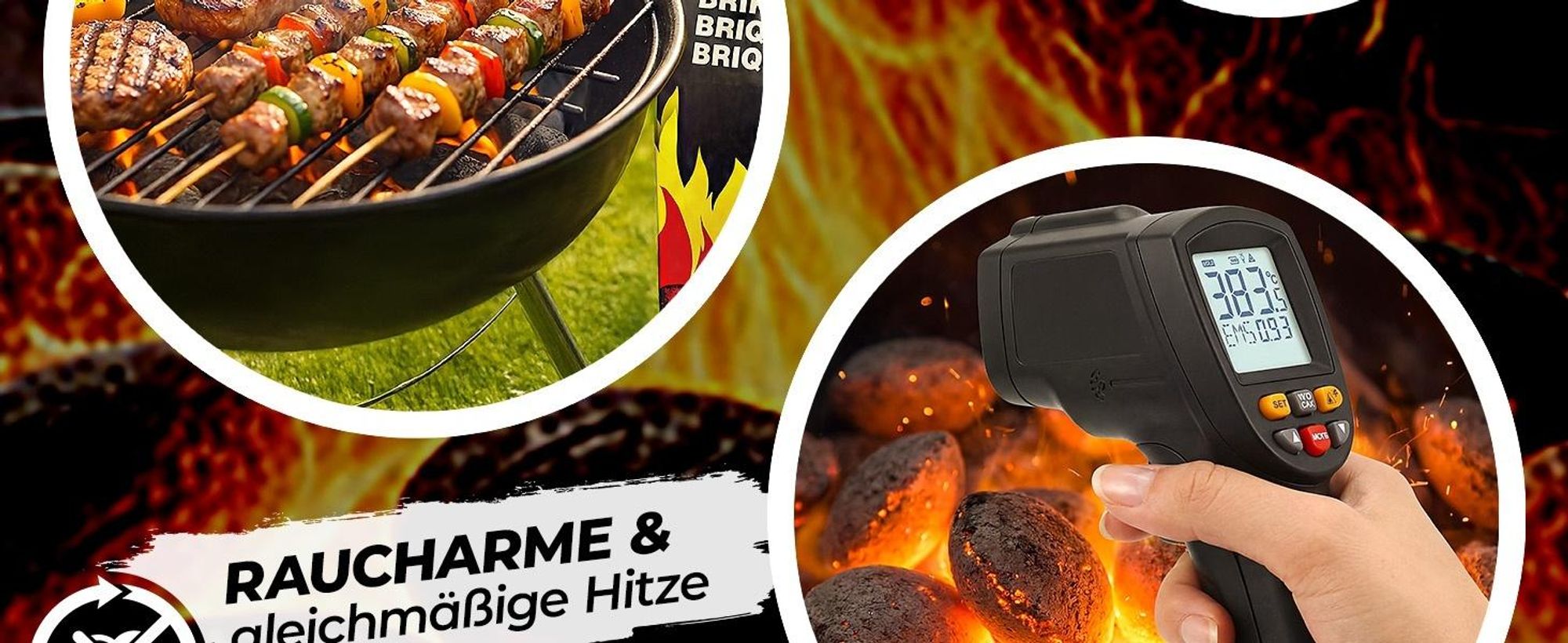 DEUBA® 27 kg Grillbriketts 9 x 3 kg Holzkohle Grillkohle Holzkohlebriketts Holzkohlegrill Grill Brikett Kohle