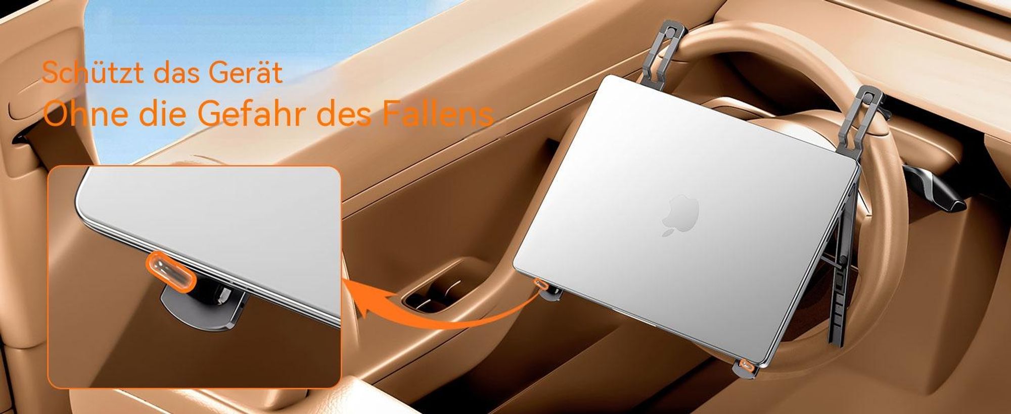 Lenkradtisch Auto Höhenverstellbar, KFZ Laptop Tablet Halterung & Auto Schreibtisch, Klappbarer Tisch fürs Lenkrad, Mobiles Büro Zubehör LKW SUV