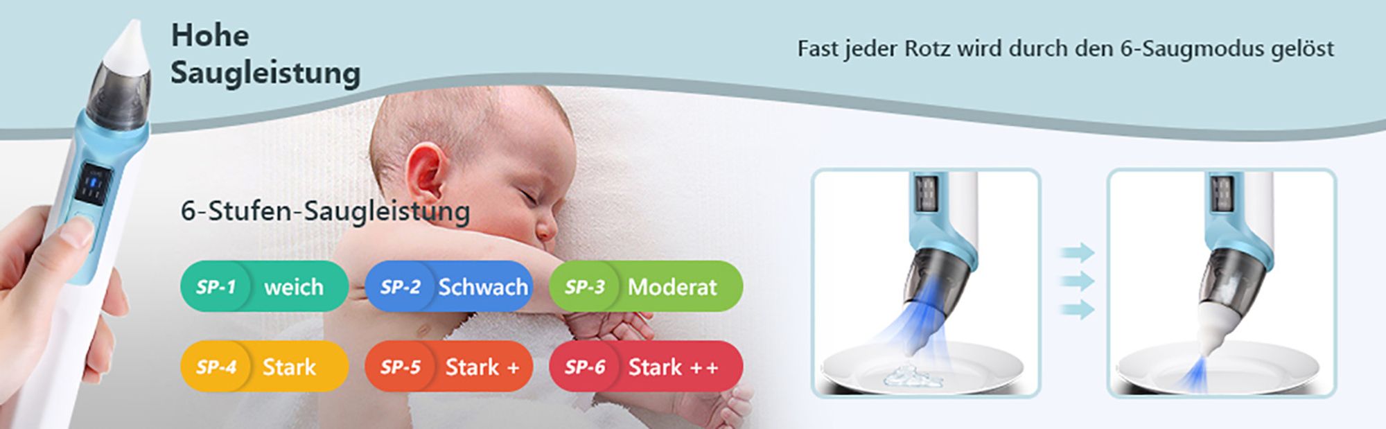 Nasensauger Baby, Elektrischer Nasensauger Mit 3 Ei Produktbild-Vorschau 6