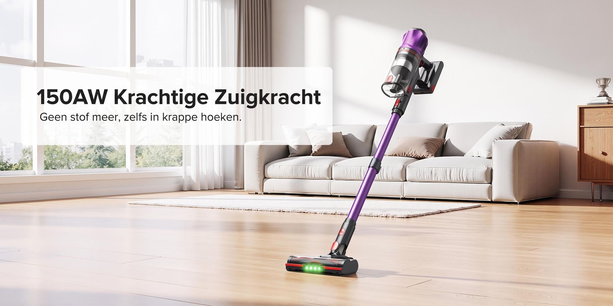 Lubluelu G20 Steelstofzuiger 80000Pa 450W, Draadloze Handstofzuiger, 60 Min Gebruiksduur, Smart Display, Anti-Klit Borstel