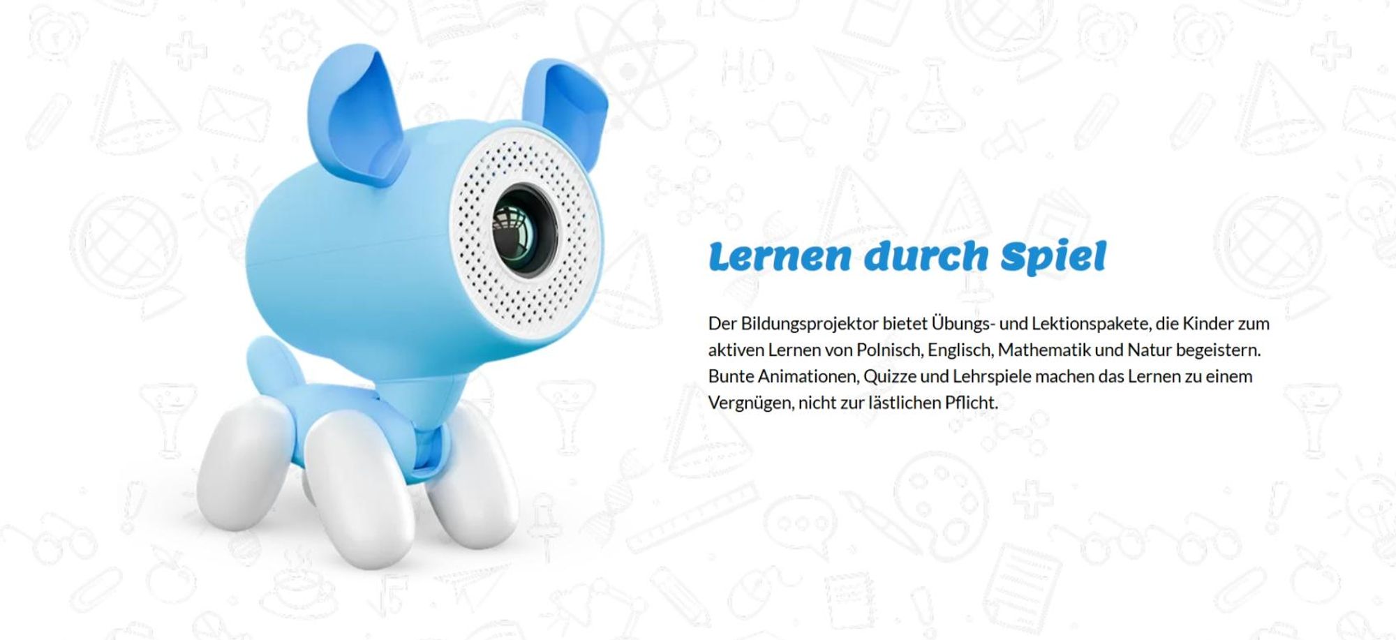 Kiano Kinder Lernprojektor Rentier HD 720p – Android 13, WiFi Bluetooth, 50–150 Zoll, AirPlay Miracast, leise, pädagogisch, Augenschonend Lernen