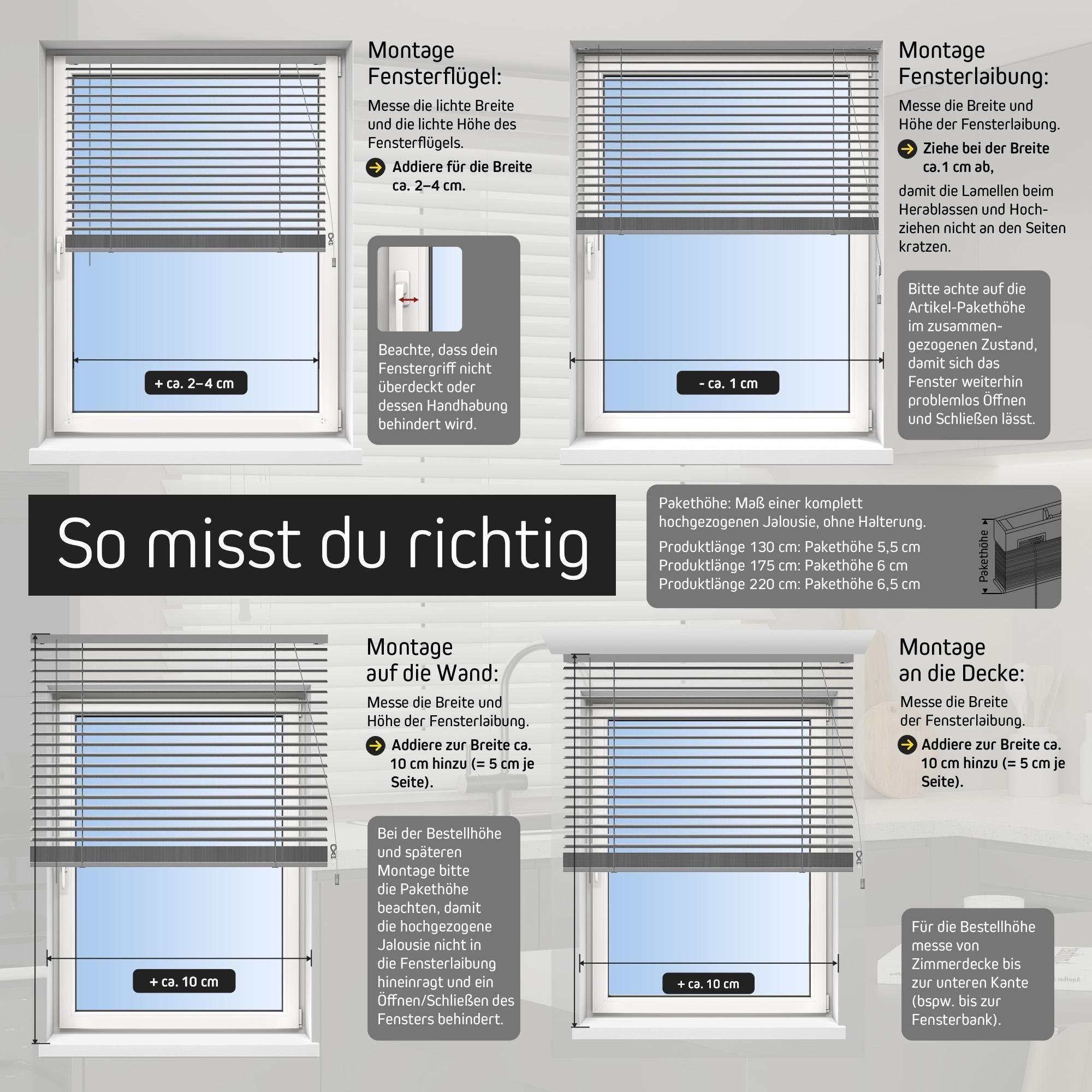 Victoria M. Aluminium Jalousie, 100 x 130 cm, schwarz glänzend Sichtschutz & Sonnenschutz, robust, feuchtigkeitsbeständig, einfache Montage