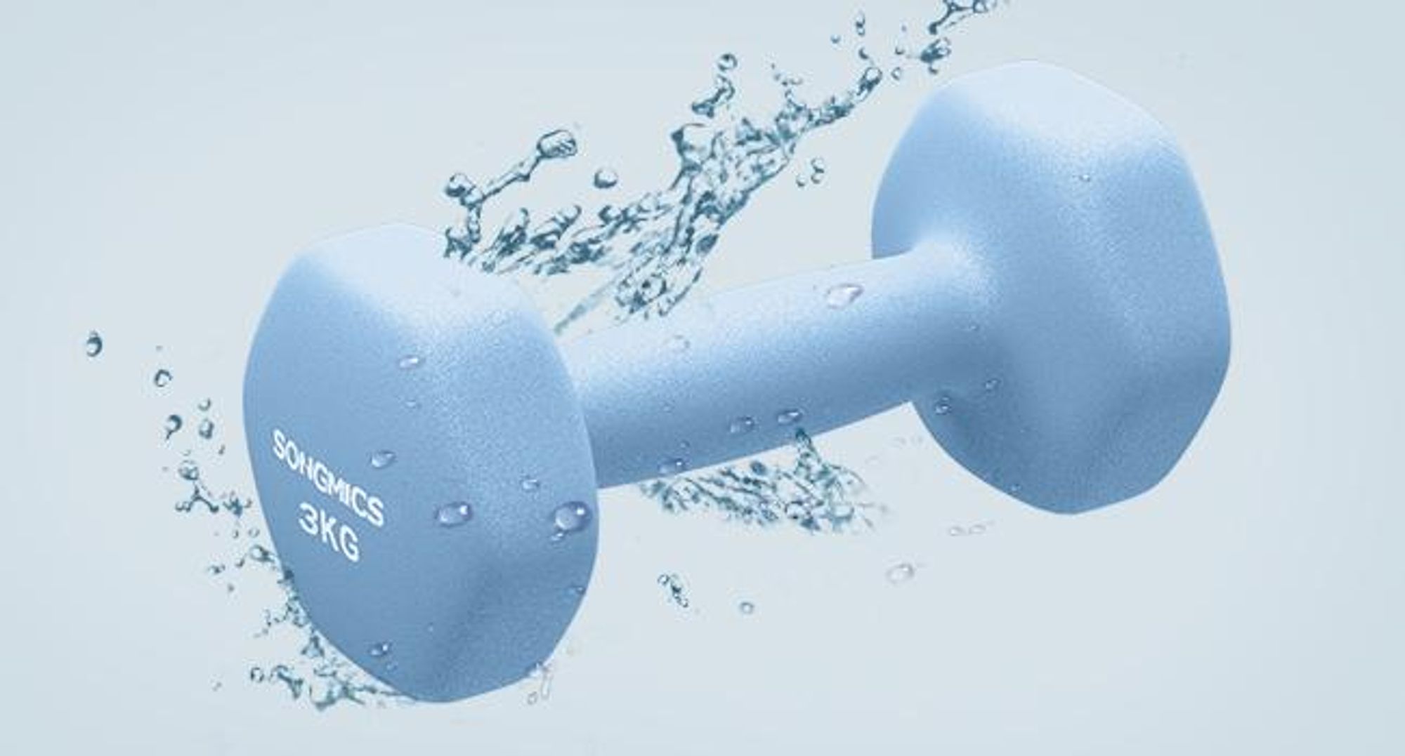 SONGMICS Hanteln, 2er Set, 2 x 3 kg, Hantelset, Kurzhanteln, Hexagon, Neopren-Beschichtung, Krafttraining, Workout, Fitnesstraining, für Zuhause