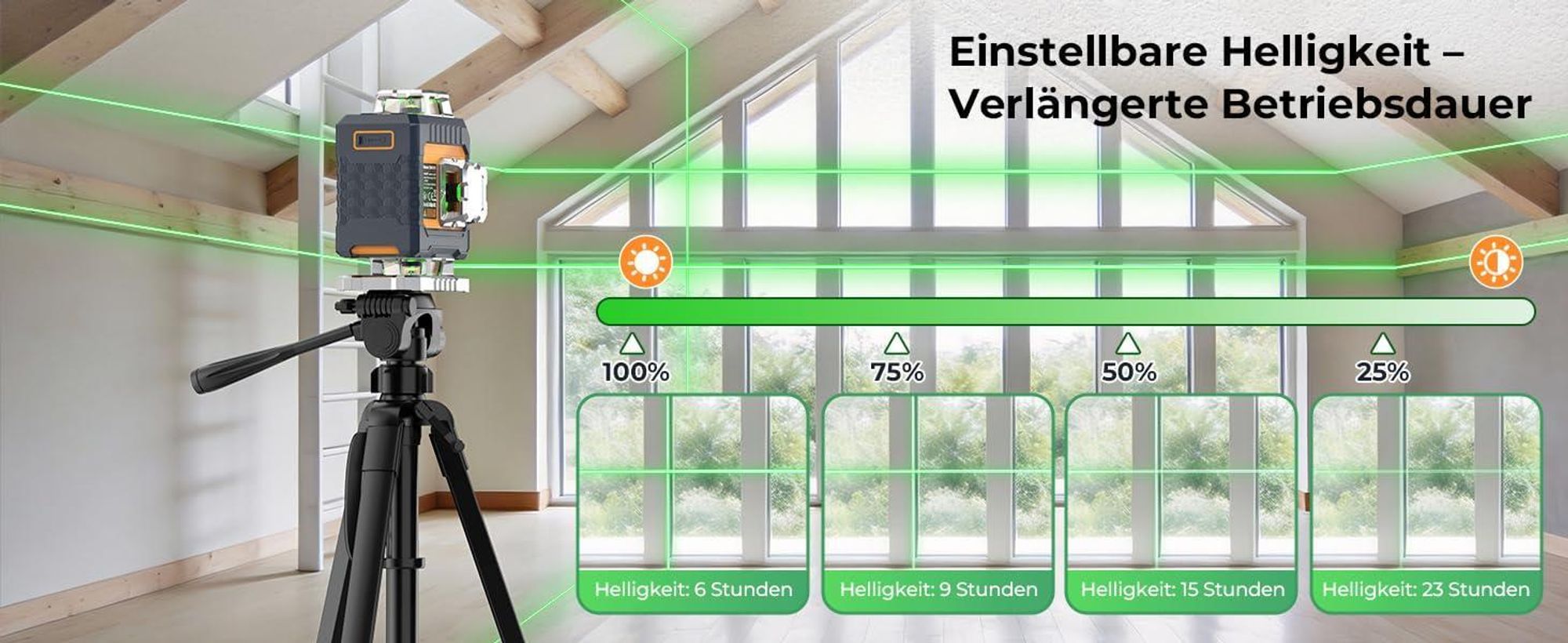 CIGMAN CM-G16T Set Krížový Laser 4x360° | 16-Liniový so Statívom 1,42m