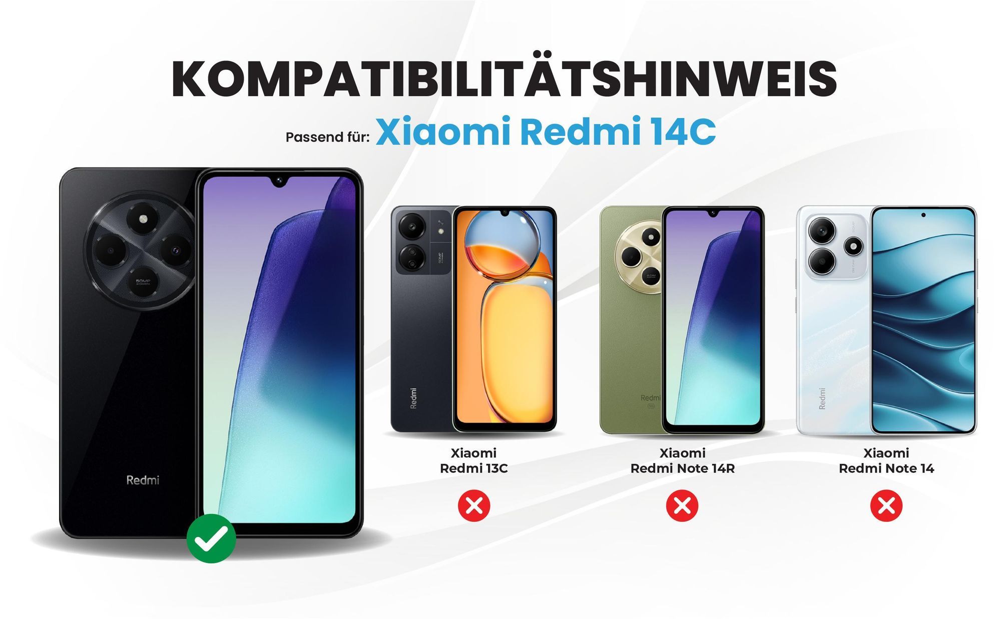 Kompatibilitätshinweise Hülle für Xiaomi Redmi 14C
