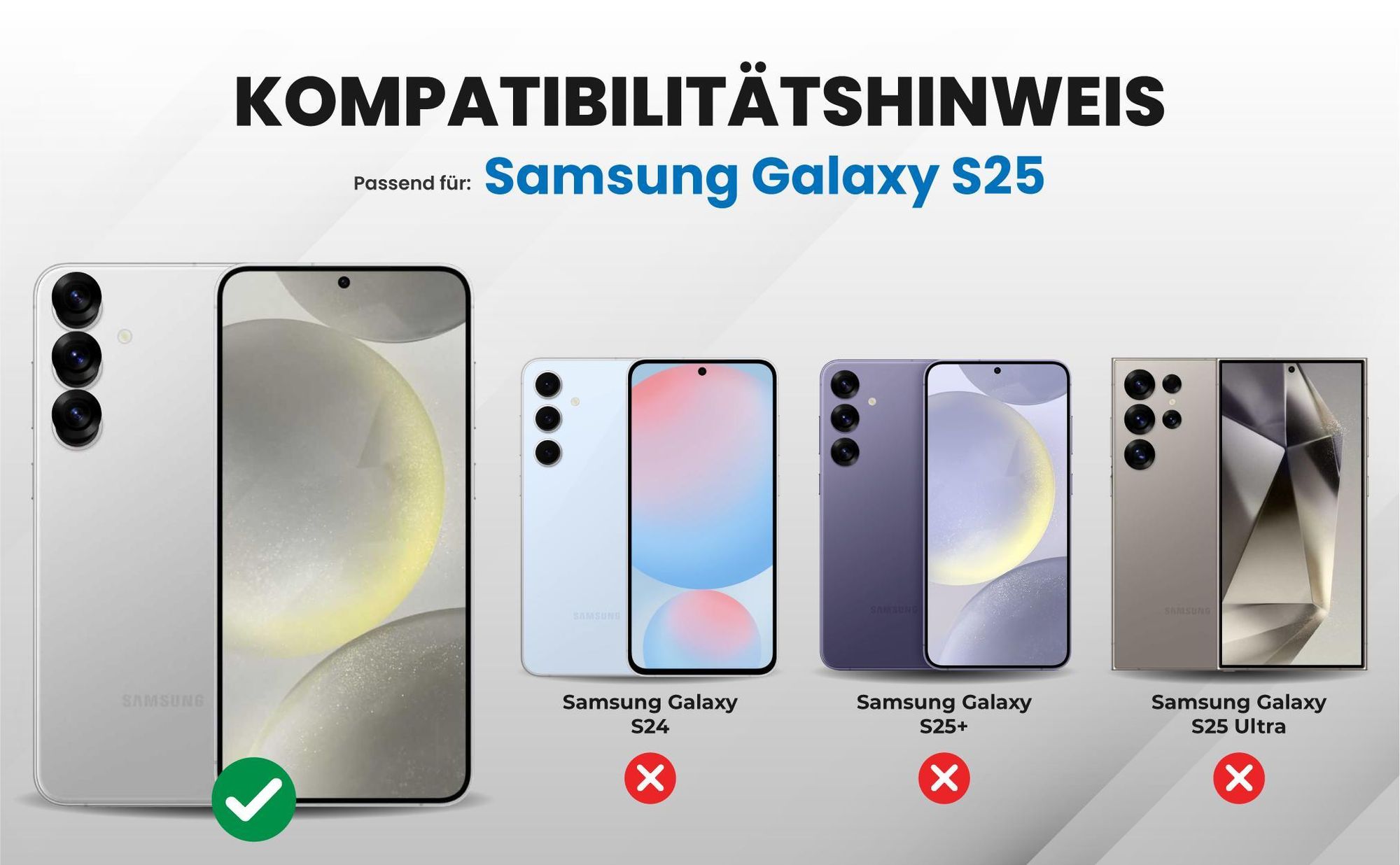 Kompatibilitätshinweise Hülle für Samsung Galaxy S25