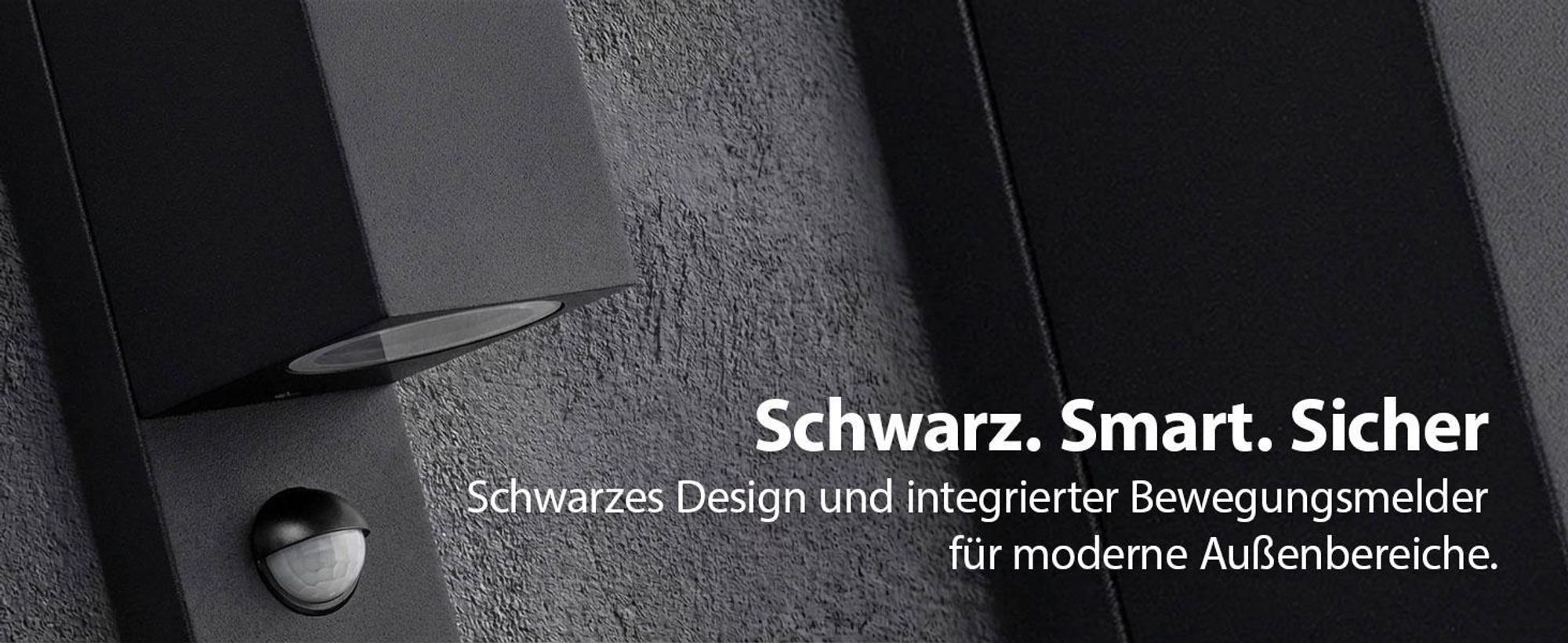 Maxkomfort Außenwandleuchte IP44 Schwarz 1268E1-SN Up&Down mit Bewegungsmelder