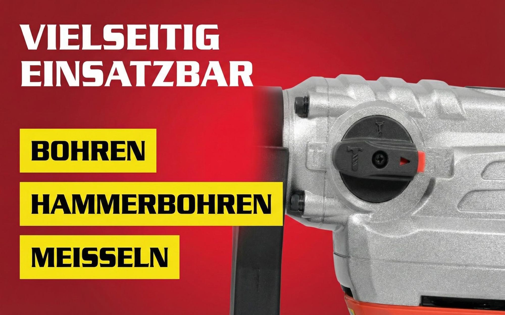 HECHT 1036 Bohrhammer SDS + | 1500 W | 6 Joule | 4250 SpM | mit Zubehör und Koffer | Stein | Beton