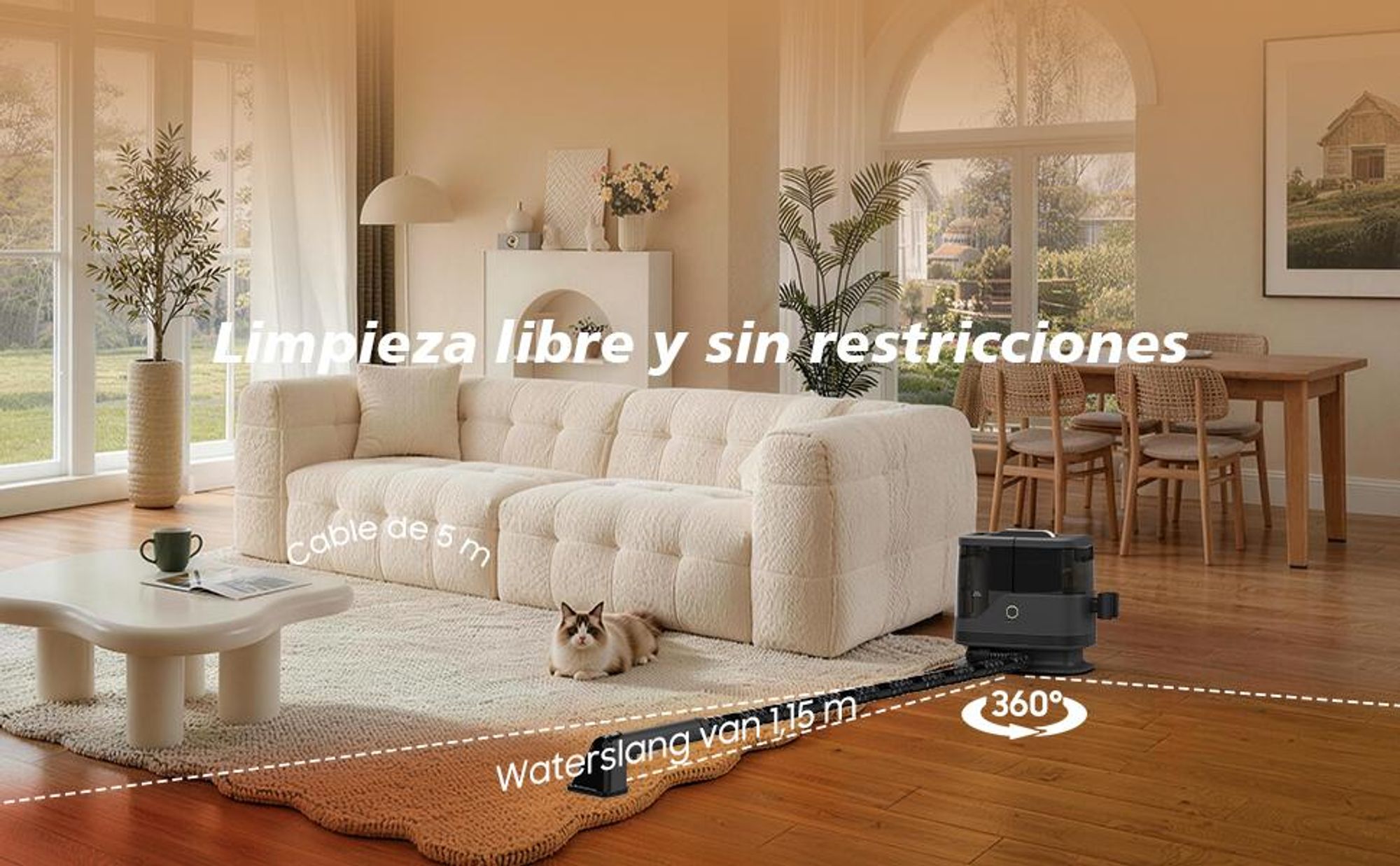 Aspirador de agua para tapicerías – 400W aspirador lavador con potencia de succión de 13 kPa, limpiador portátil de alfombras para sofá