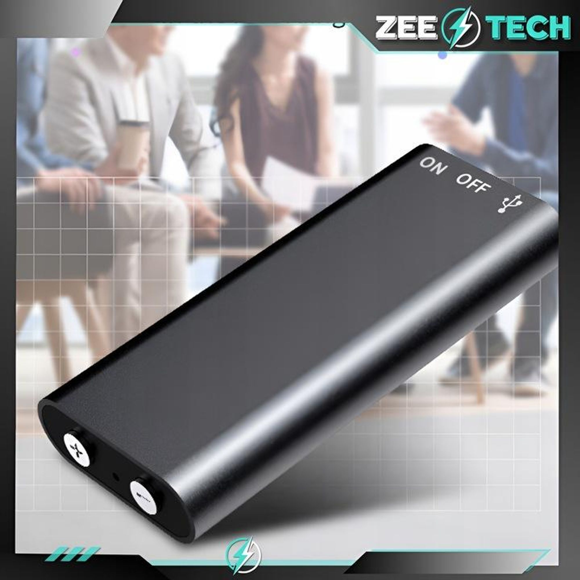 Mini-Spionagegerät, Kleines Diktiergerät 16 Gb, Spracherkennung, 2 Modi