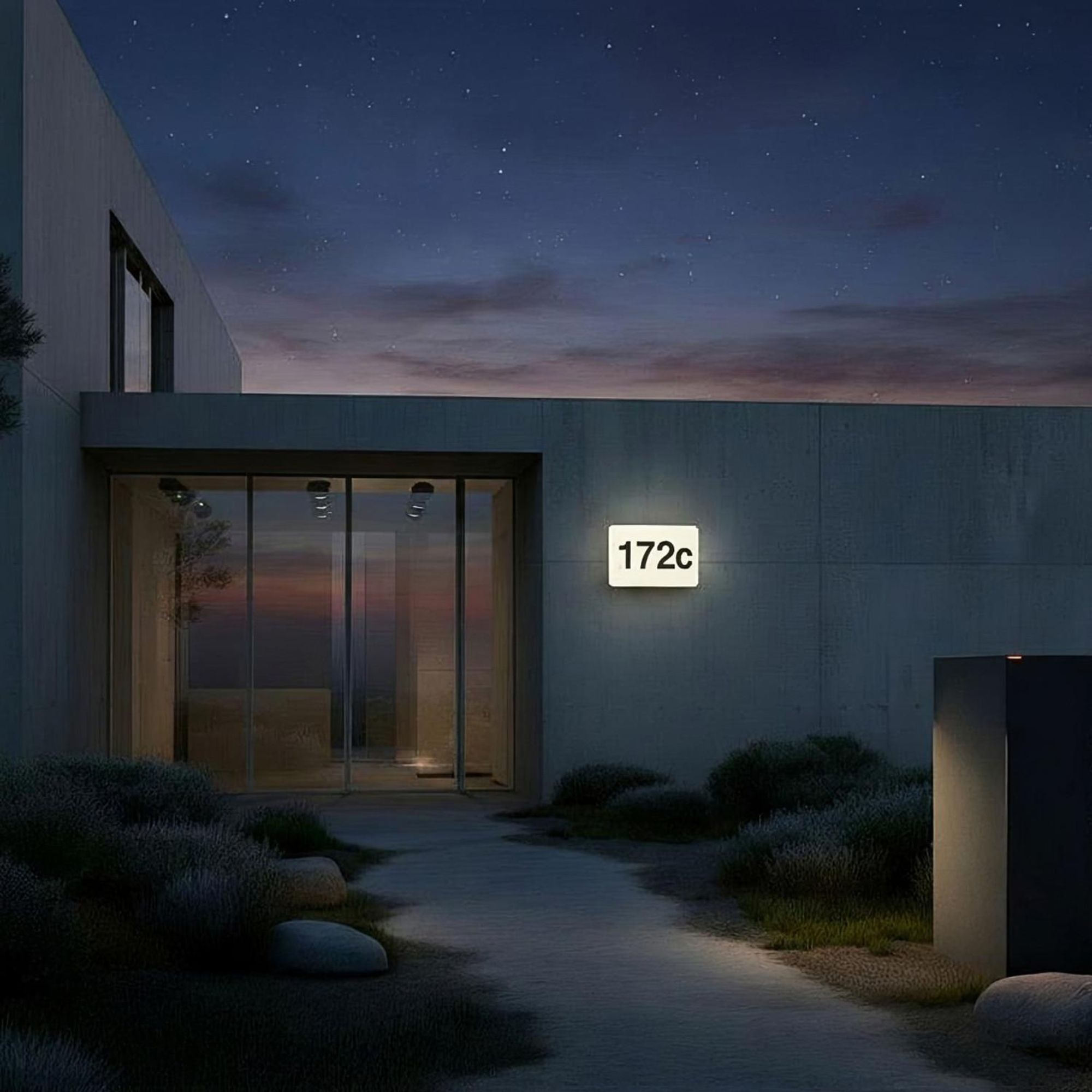 LED Hausnummer Außen Wandlampe Dämmerungssensor 4000K IP65 IK10 UV-Beständig