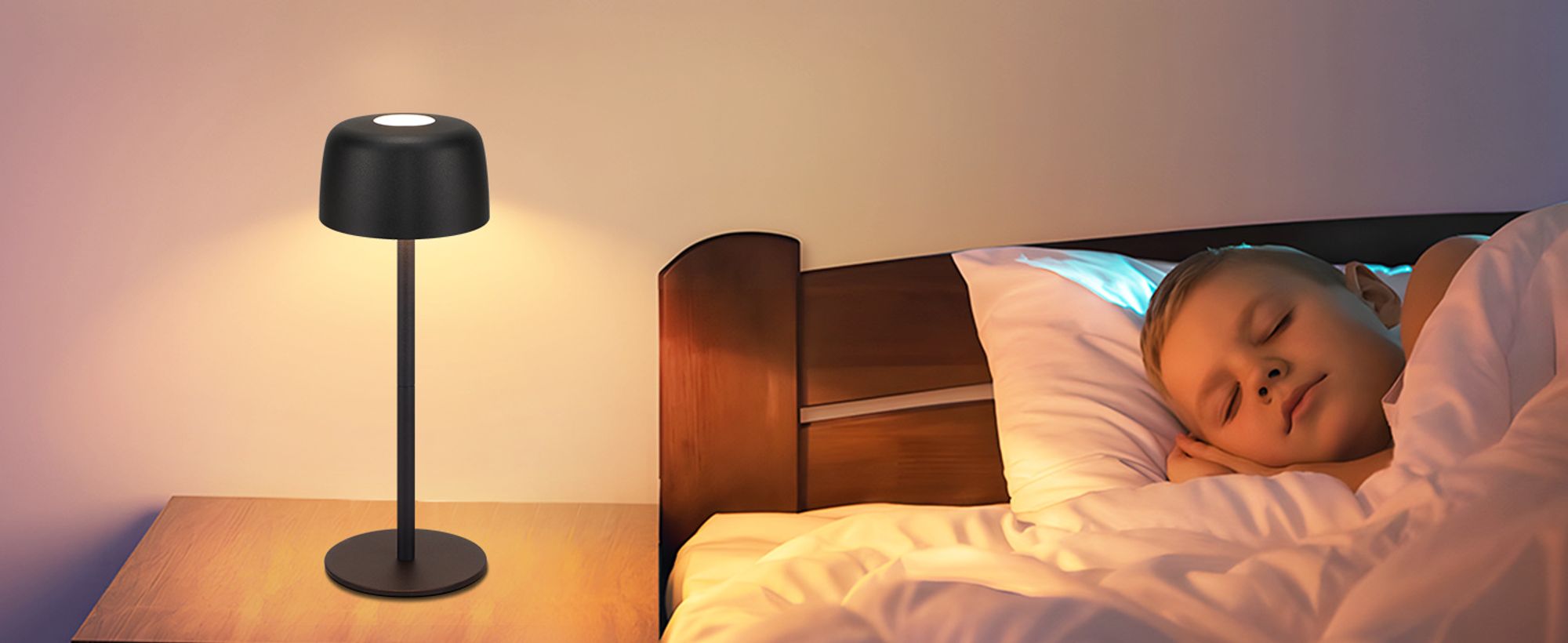 ZMH LED Tischlampe Akku Schwarz 2ER nachttischlampe Kabellos Touch Dimmbar Tischleuchte mit 3 Farbtemperaturen Höhenverstellbar USB Aufladbar Tragbare