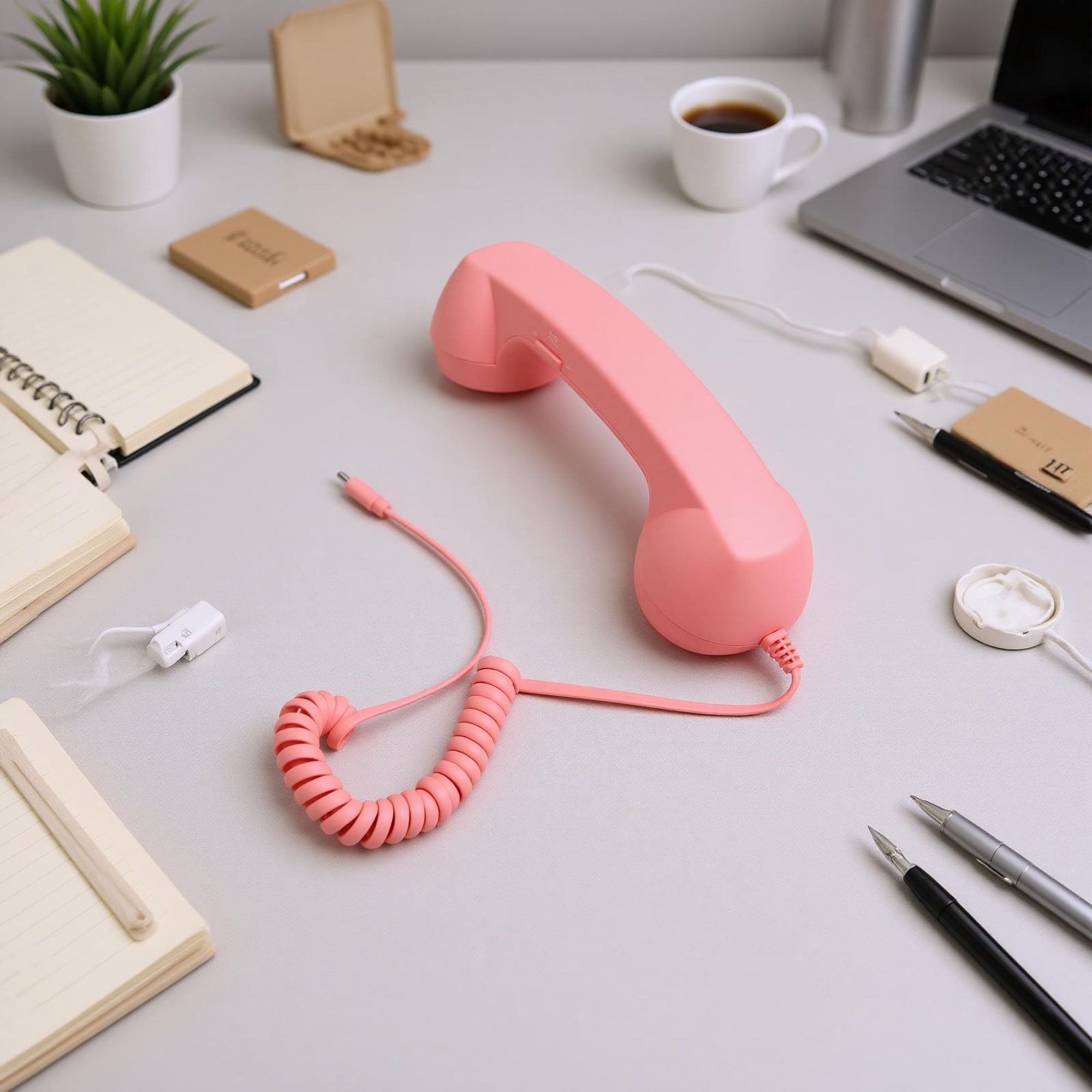 Retro-Telefonhörer Typ-C Kabelgebundenes Telefon mit Handhörer, Mikrofon und Lautsprecher, Lautstärkeregelung für Handy Tablets Laptops usw. rosa