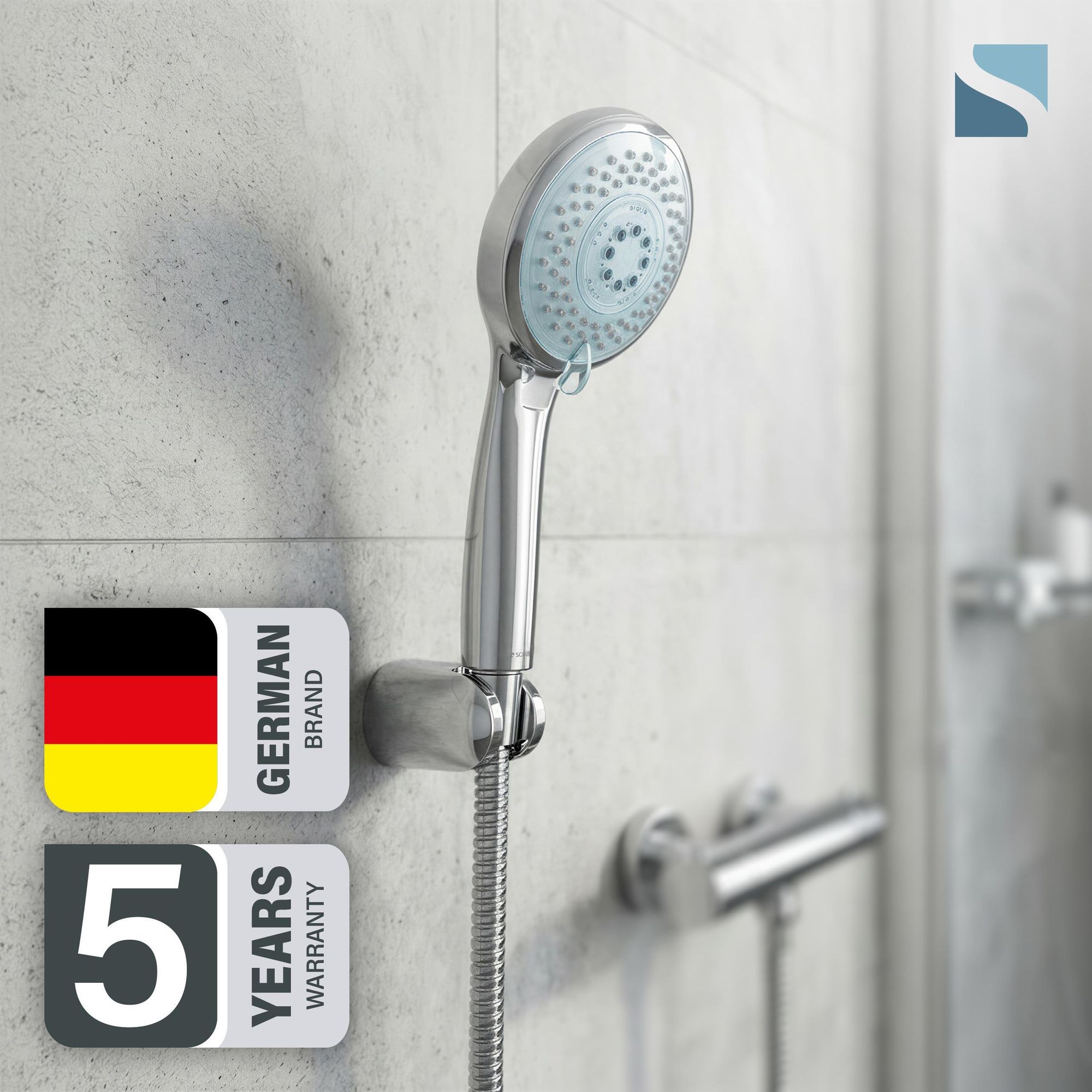 LED Handbrause GALAXIS, Wellness Duschkopf mit 3 Strahlarten, Duschbrause mit 7 Farbvarianten, Brause Chrom