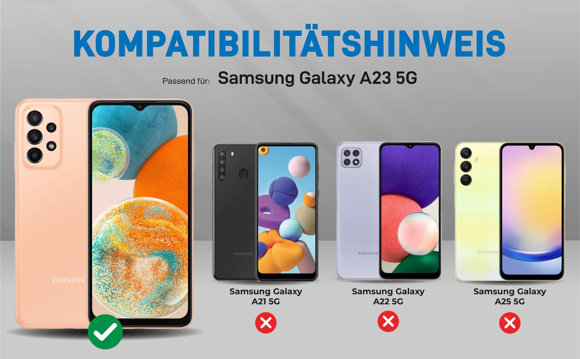 Kompatibilitätshinweise Hülle für Samsung Galaxy A23 5G